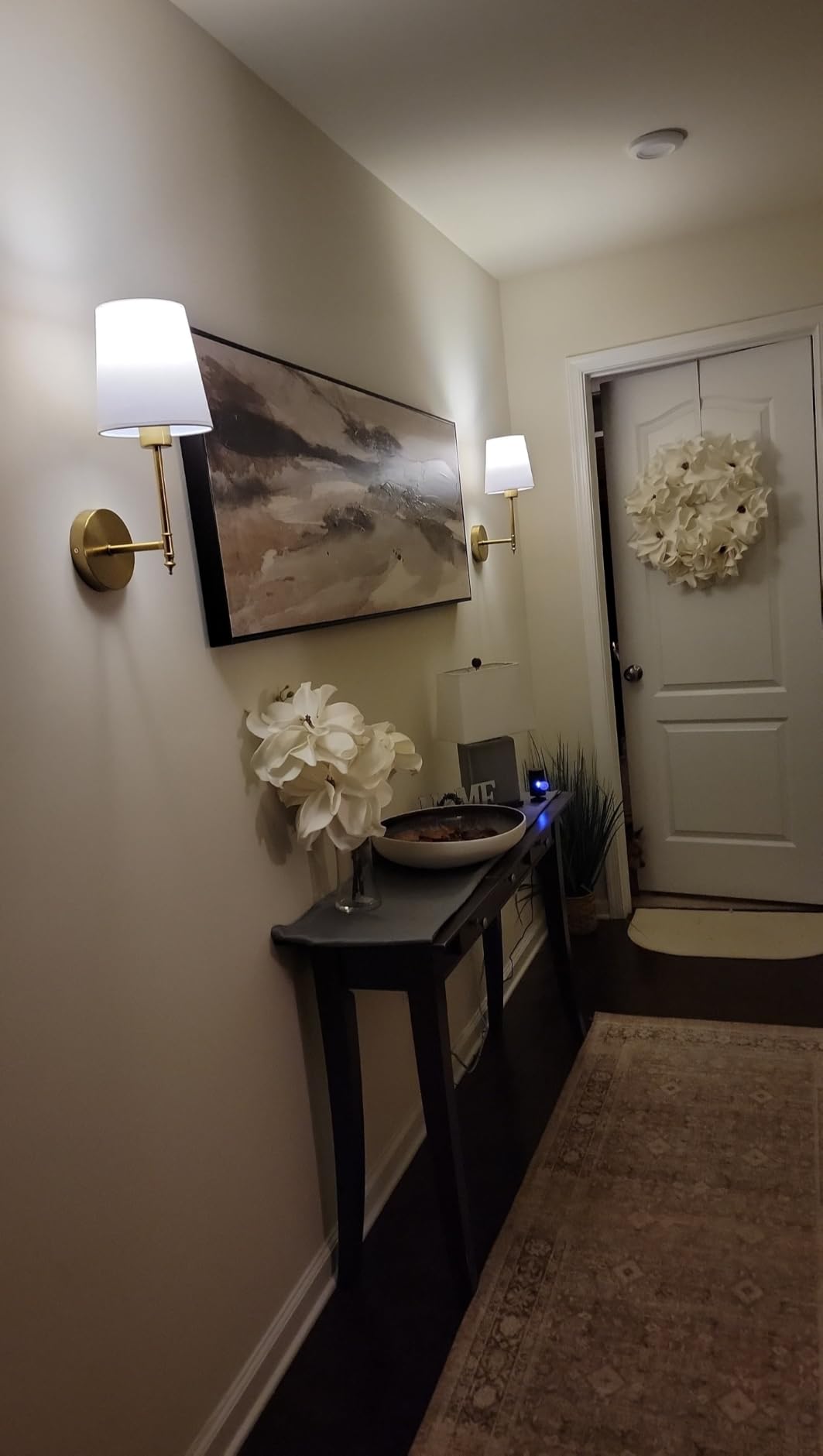 Battery Operated Wall Sconce Set of 2, Gold Rechargeable Wall Lights with 10400mAh Dimmable Bulbs and Remote, 10 Colors Wireless Wall Lamps for Bedroom Living Room Hallway Decor customer photo 1