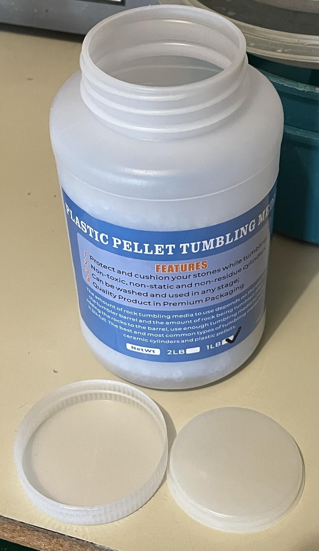 Rock Tumbler Grit Kit - 10LB Rock Polishing Grit & Ceramic Tumbling Media, 4-Step Polish Refill with Plastic Pellets, Polish Up to 70 lbs of Rocks, Compatible with All Rock Tumblers & Polishers customer photo 1
