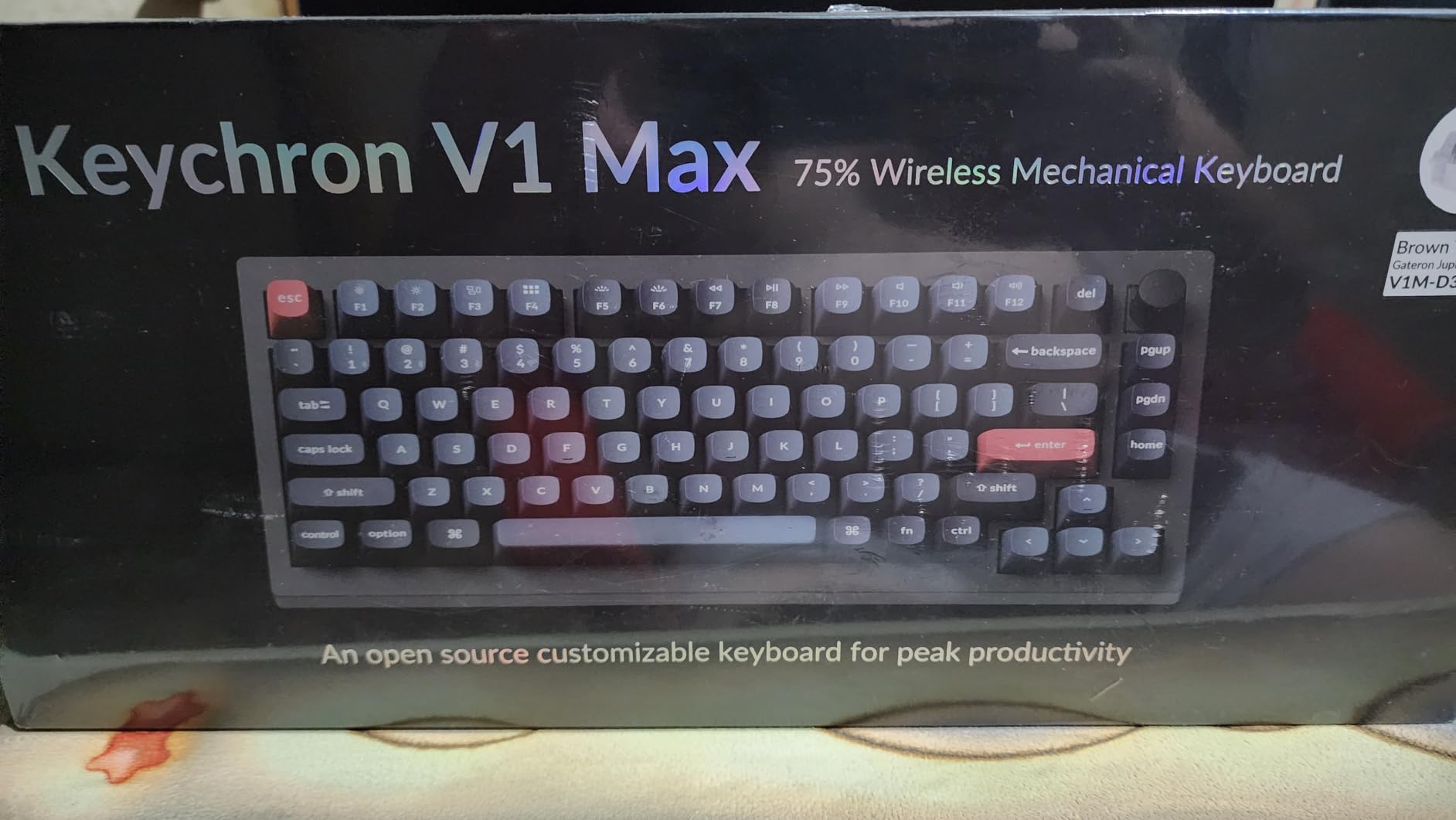 Keychron V1 Max 75% RGB Custom Mechanical Keyboard, 2.4Ghz/Bluetooth 5.1/Wired QMK/VIA Programmable Macro, Hot-Swappable Gateron Jupiter Brown Switch Gasket Mount for Mac Windows Linux customer photo 1