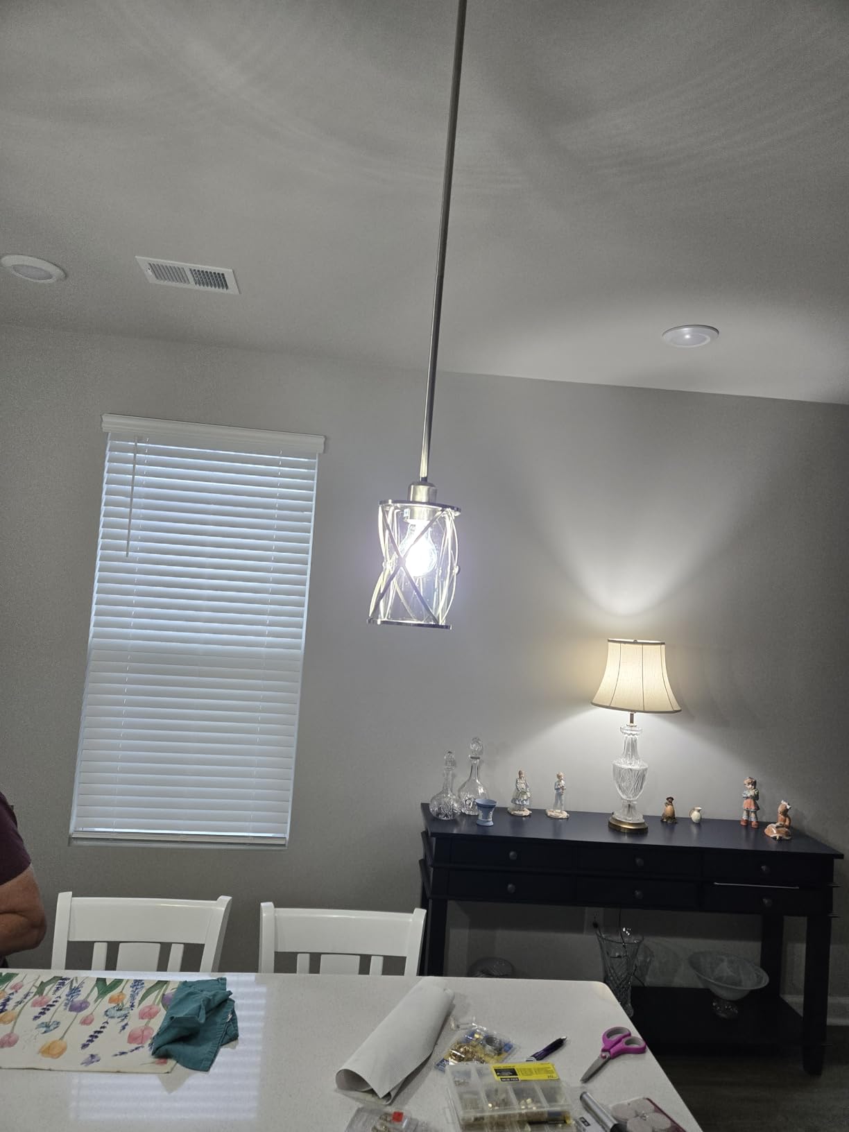 Brushed Nickel Dining Room Chandelier Light Fixture, 3-Light Pendant Lighting with Clear Glass, Modern Kitchen Island Cluster Hanging Pendant Lights for Sink, CH9176BN3 customer photo 2