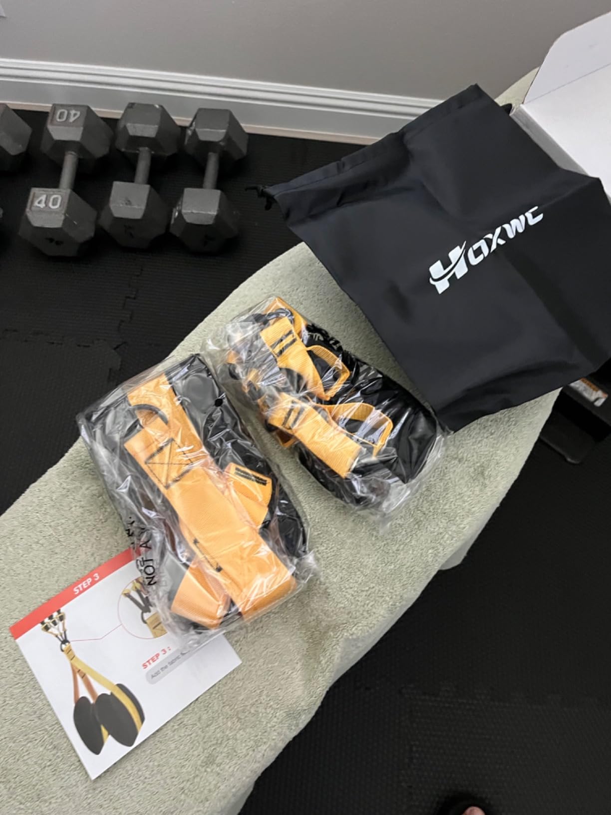 HOXWC Pull Up Assistance Bands, Adjustable Heavy Duty Resistance Band for Pull Up, 3 Pull Up Bands, Comfortable Fabric Feet/Knee Rest, Assistance Bands for Pull-Up, Home Fitness, Body Stretching customer photo 2