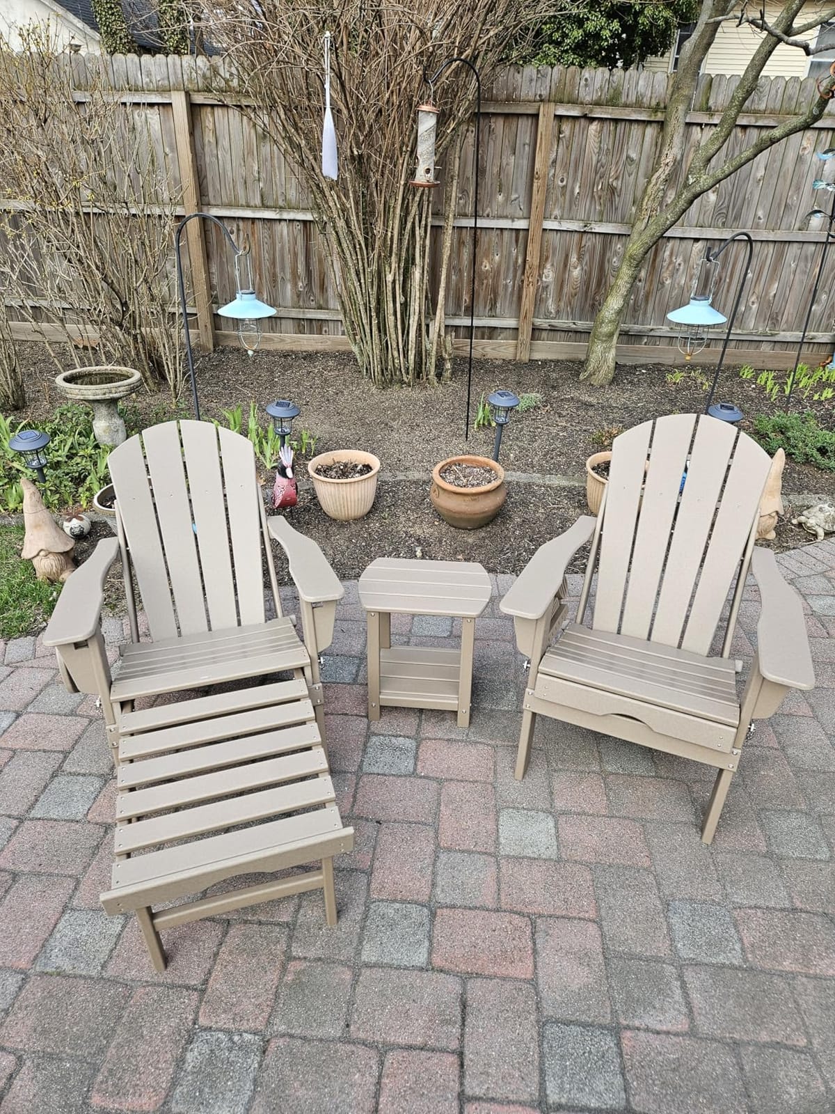 NAVINE Adjustable Adirondack Chair Set of 2 with Retractable Ottoman, Black | Folding HDPE Chair with Multifunctional Cup Holder, All-Weather Fire Pit Chair for Patio, Lawn, Backyard, Garden customer photo 1