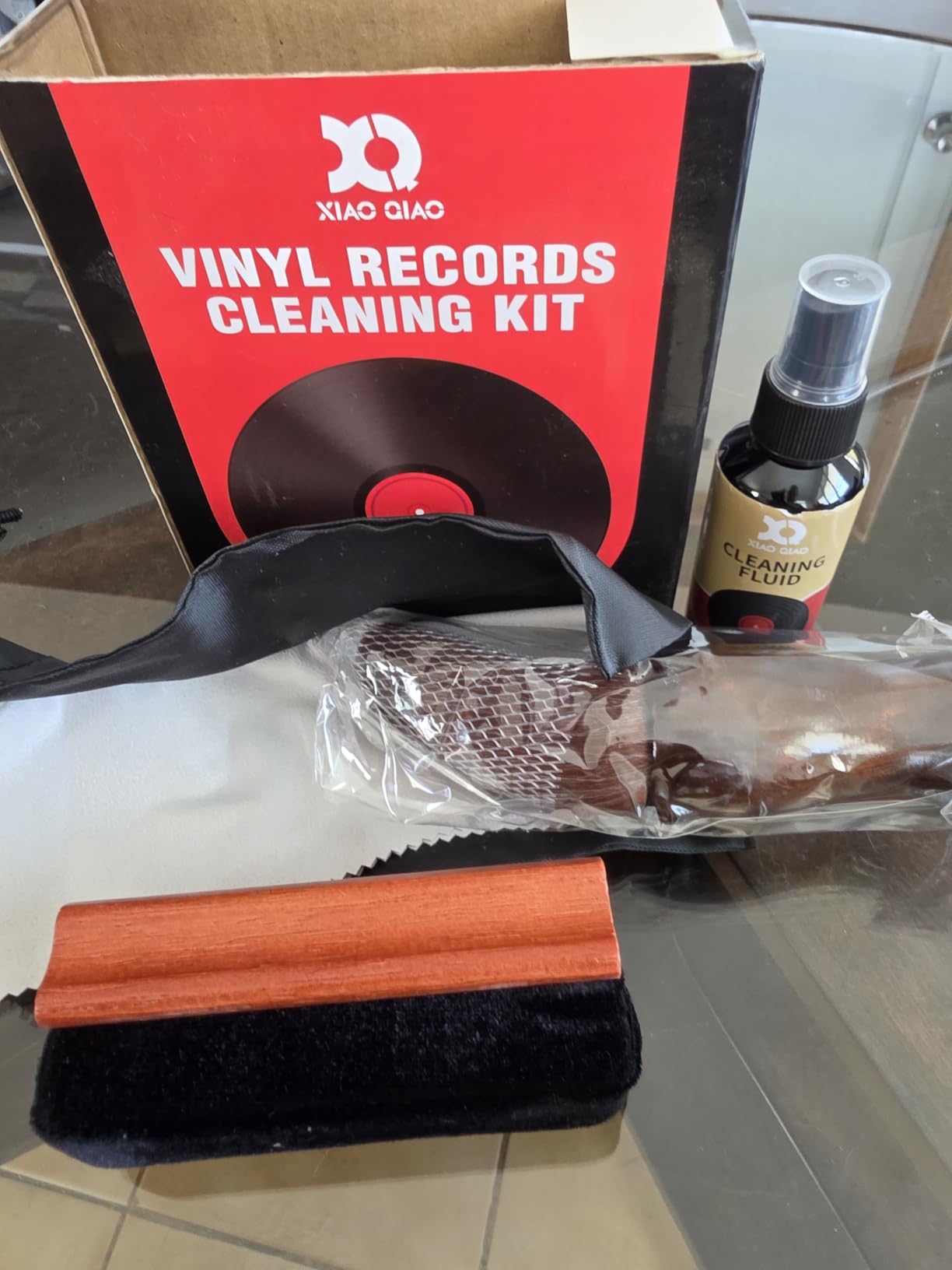 Vinyl Record Cleaner Kit - Complete 5-in-1 Vinyl Records Cleaning Kit Includes Soft Velvet Record Brush, Cleaning Liquid, Anti-Static Nano Fiber Record Cleaning Brush, Cleaning Cloth and Storage Bag customer photo 2