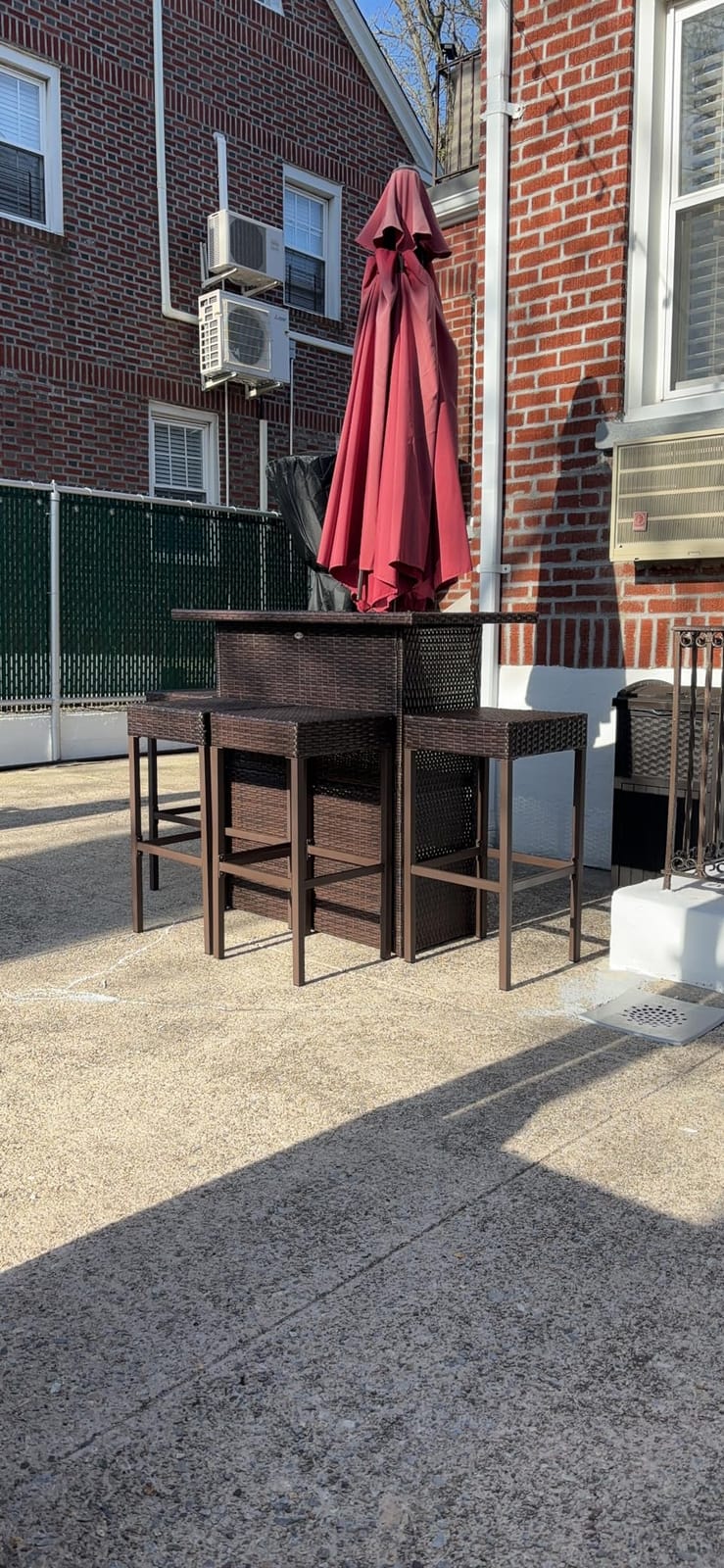 Outsunny 5 Piece Wicker Outdoor Bar Set with Glass Table Top Dark Gray | High Top Outdoor Table and Chairs, Height Patio Set, 2 Tier Storage Shelf, 4 Bar Stools, for Garden, Poolside customer photo 1