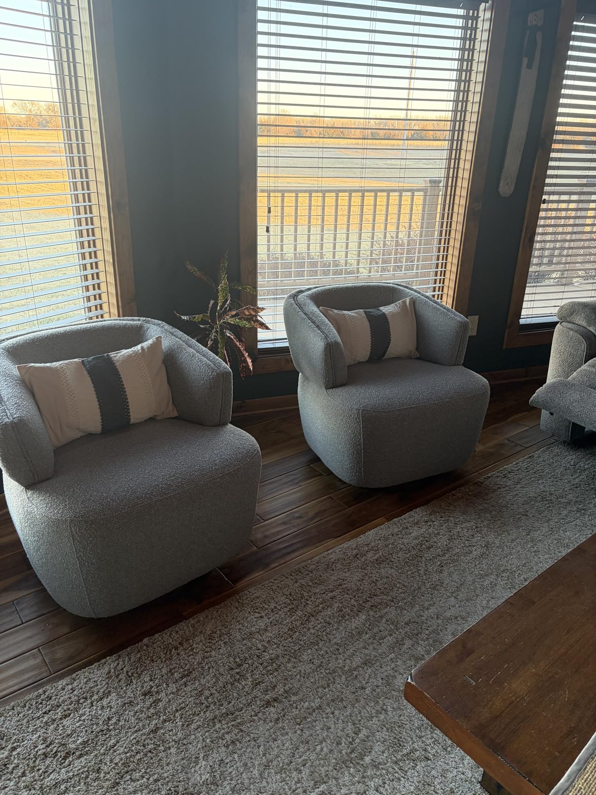 RoyalCraft 360° Swivel Accent Chair, Fully Assembled Round Barrel Chairs | Oversized Upholstered Armchair with 360-Degree Base, Modern Club Chair for Living Room, Bedroom, Office, Grey customer photo 2