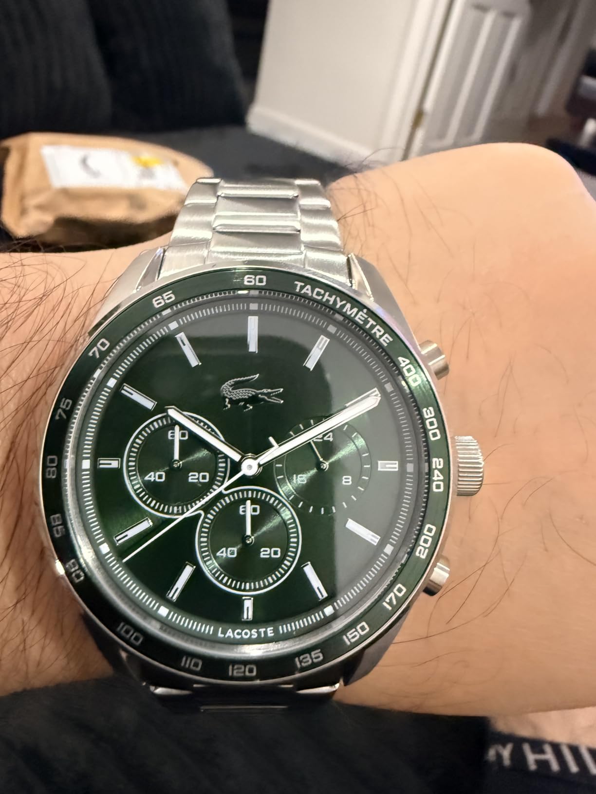 Boston Men's Chronograph Watch - Classic Stainless Steel - Tachymeter - Water Resistant up to 5ATM/50 Meters - Modern Design for Him - 42mm customer photo 2