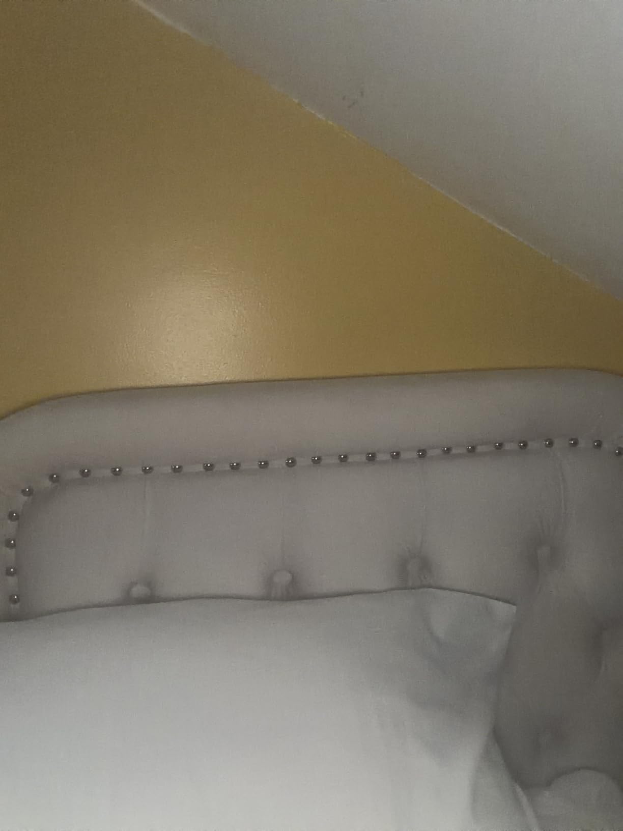 Tufted Upholstered King Size Headboard only - Button Solid Wood HeadBoards with Adjustable Height - Modern Velvet Padded Bed Headboard - Easy Assembly - Nailhead, Gray customer photo 1