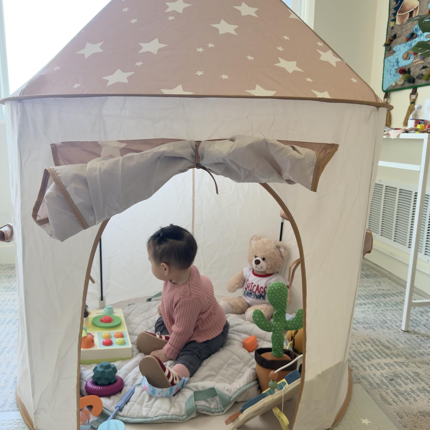 Tiny Land Kids Play Tent with Tunnel, Pop-Up Tent & Ball Pit for Toddlers | Foldable Indoor Play Set With Carry Bag, Breathable Mesh Design, Easy To Assemble, Great Gift For 2 Year Old Girls & Boys customer photo 2