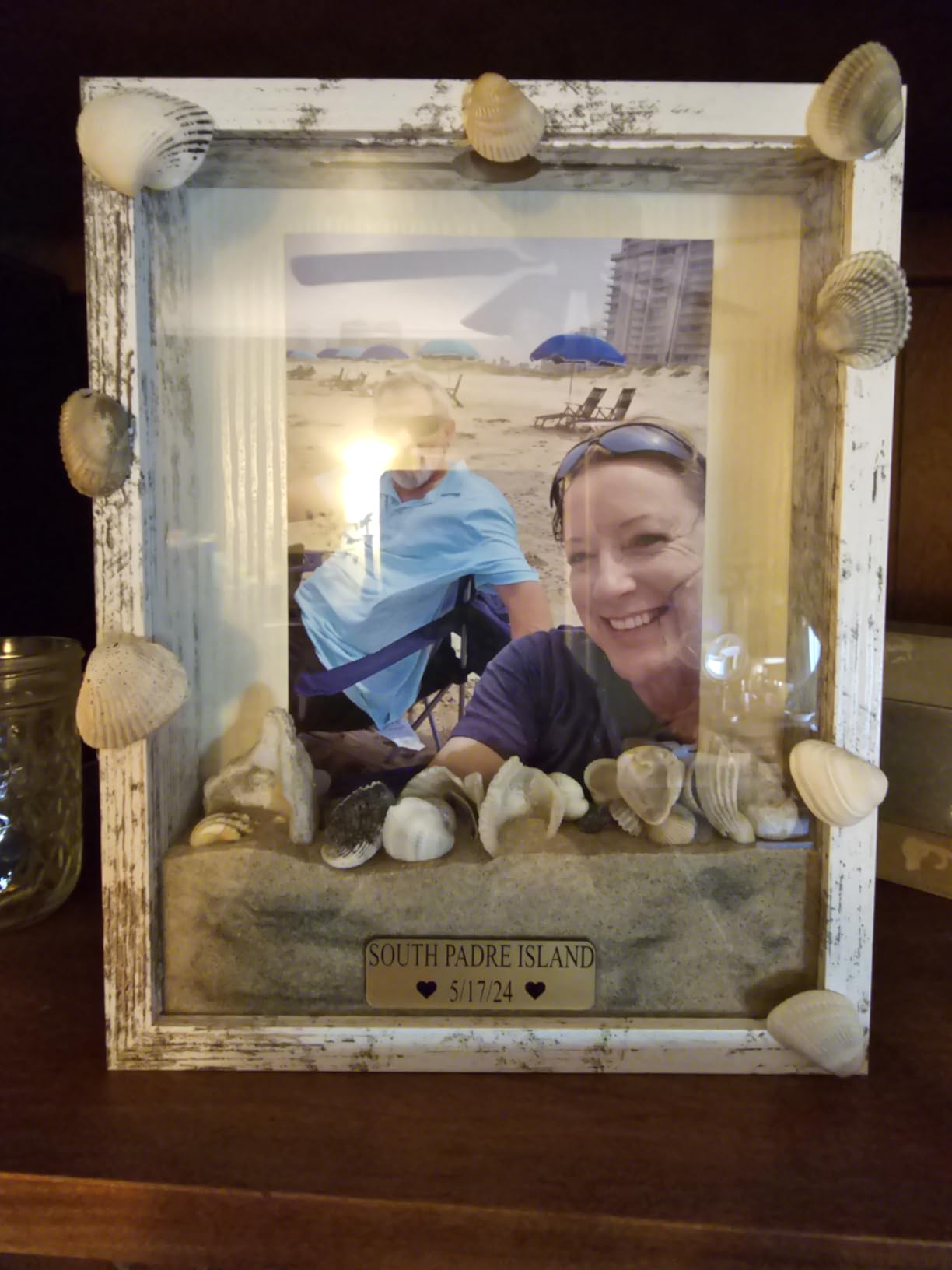 8x10 Wine Cork Shadow Box with Slot on Top, Top Loading Frame, Wood & Real Glass Display Case, Ready to Hang Pins, Awards, Medals, Photos, Black customer photo 1