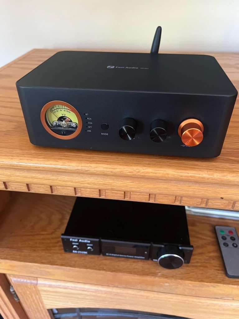 MC351 2.1 Channel Integrated Amplifier with DAC, Home Audio Stereo Power Amp with Dual TPA3255 Chips for HiFi Passive Speakers, Vintage VU Meter Receiver with Bluetooth and USB/Opt/Coax customer photo 2
