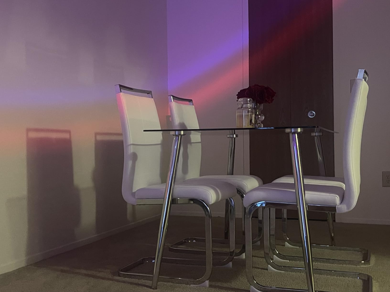 Baysitone Glass Dining Table for 4 with 51 inch Clear Rectangular Glass Top, 0.31