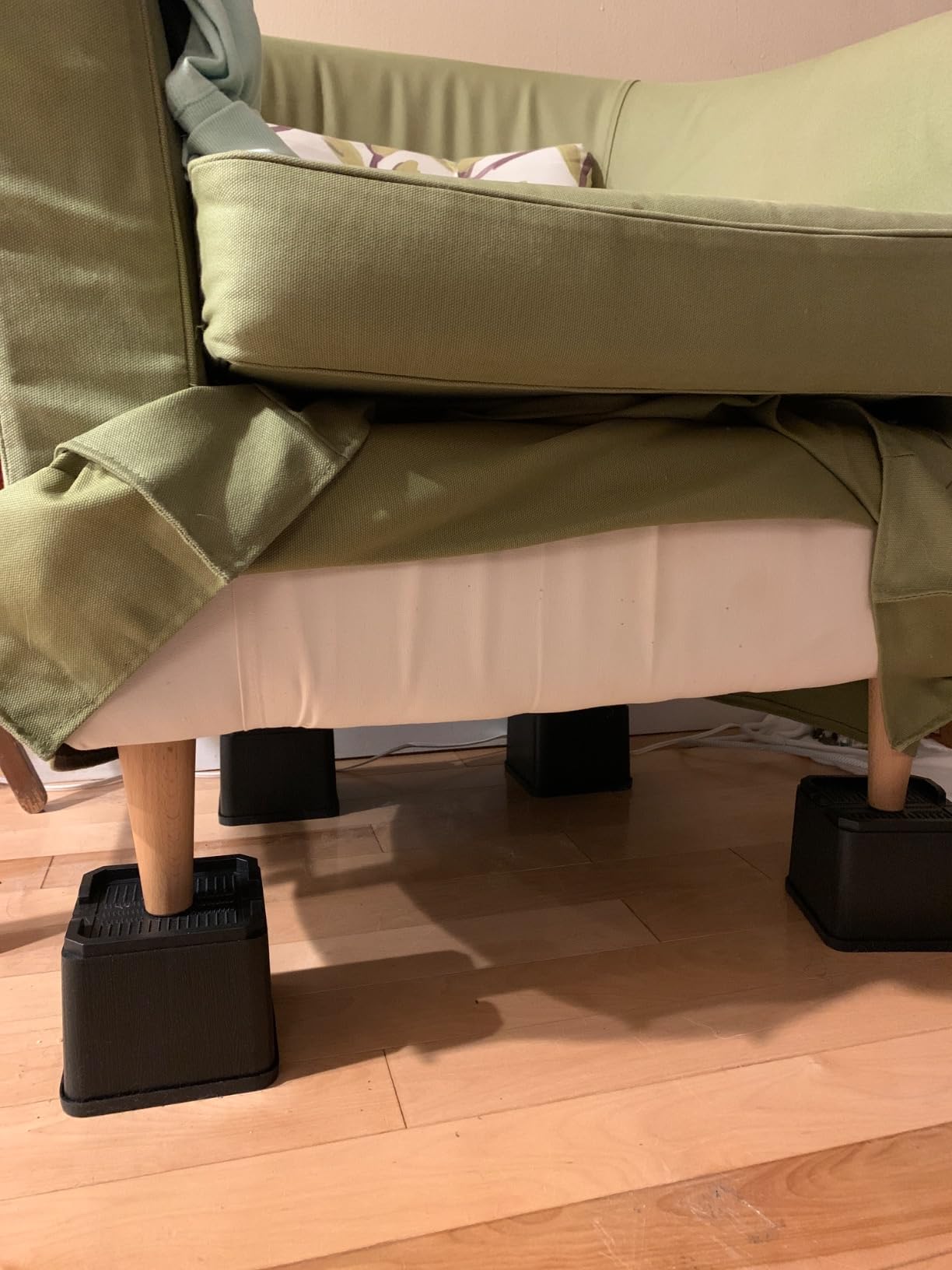 Bed Risers 6 Inch | Heavy Duty Furniture Risers for College Dorm Twin XL Frames, Sofas, Tables, Couches and Chairs, Under-Bed Storage, 4 Pack customer photo 2