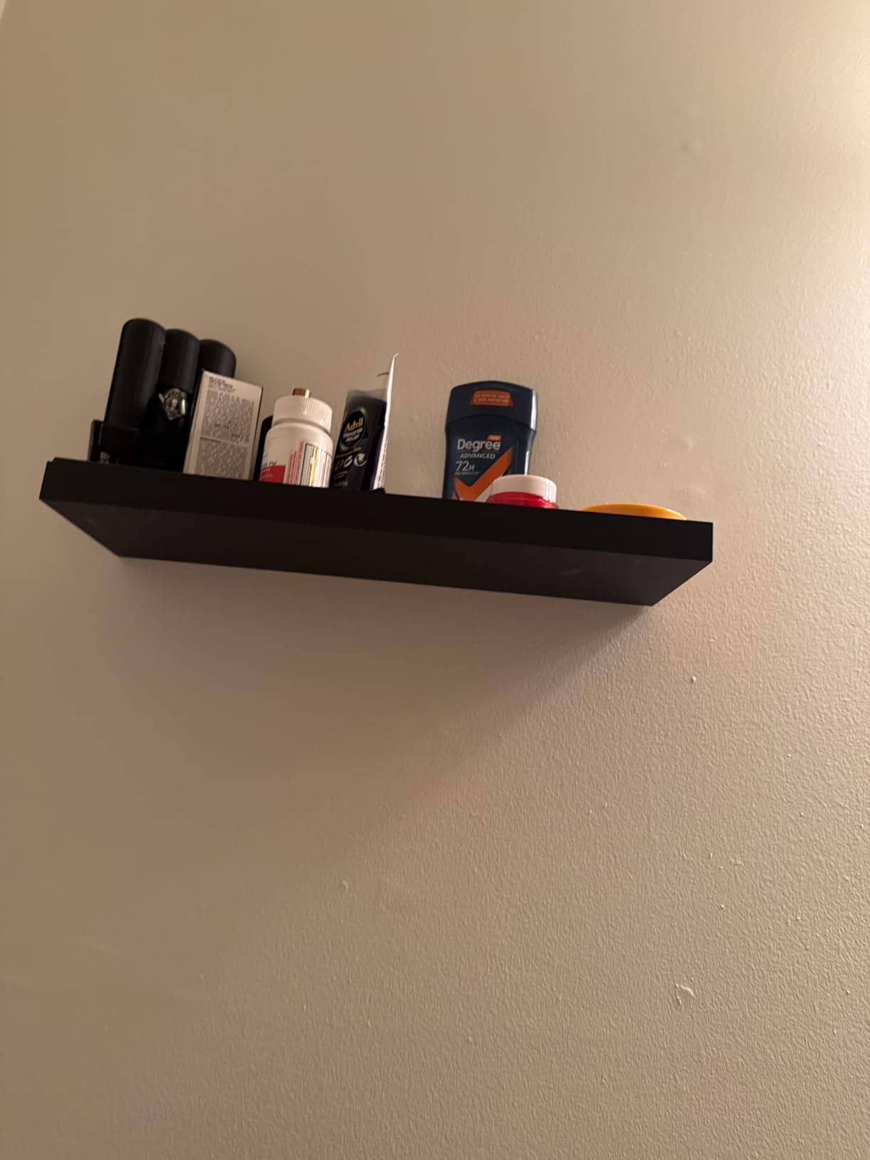 upsimples 6 Pack Wooden Floating Shelves, Wall Storage Decor Shelf for Bathroom, Bedroom, Living Room, Kitchen, Office and Laundry Room, Wall Mounted Display Hanging Shelf, Brown customer photo 1