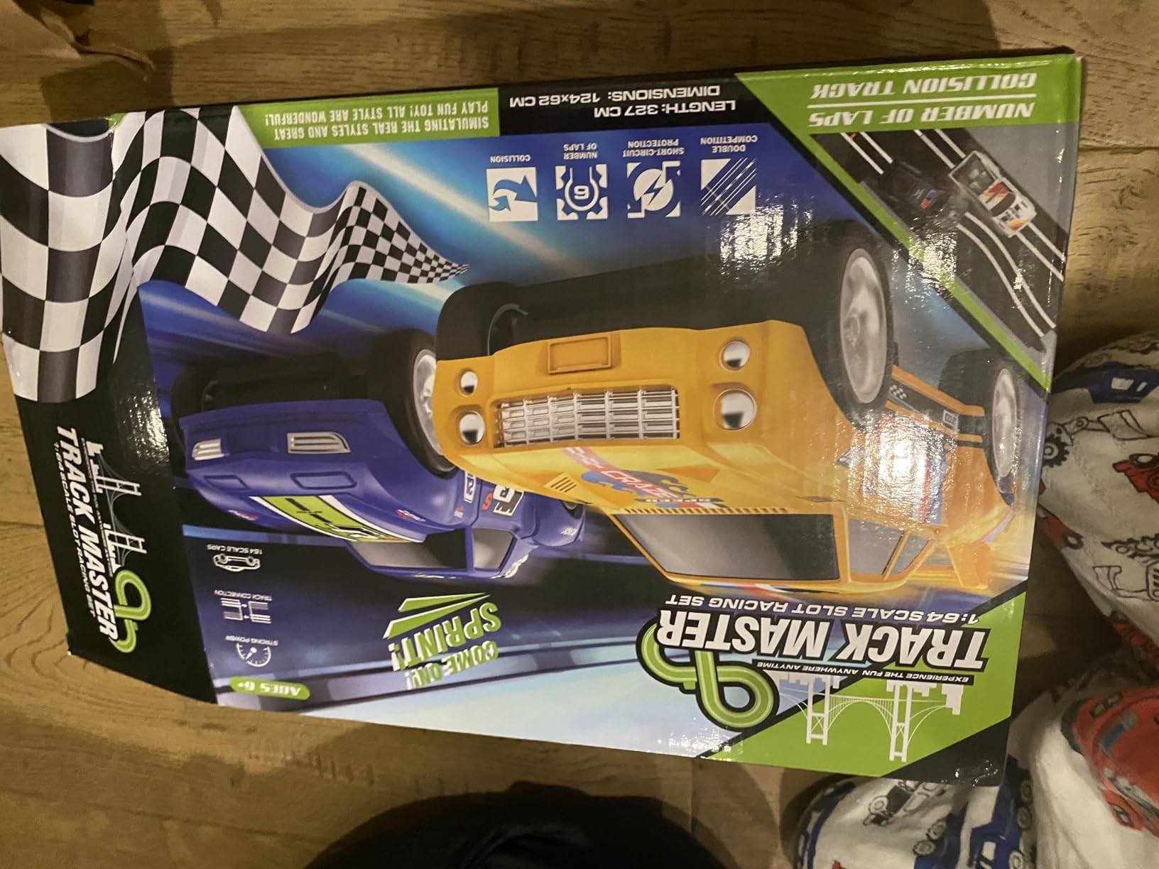 Slot Car Race Track Sets for Boys,Race Car Track with 4 High-Speed Slot Cars,Battery or Electric Car Track,Dual Racing Game Lap Counter Track Sets,Toys Gifts for Boys Girls Ages 6 7 8-12 customer photo 1