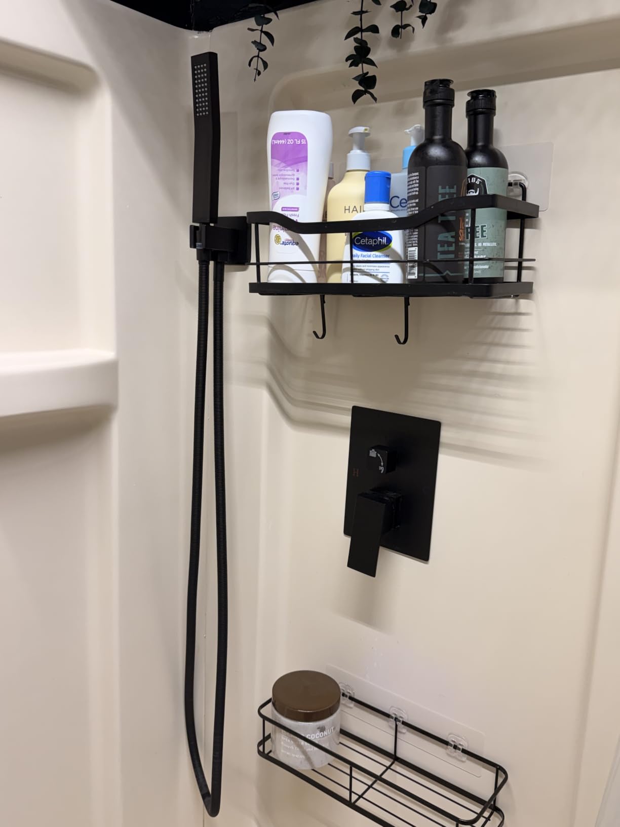 FPXRNG Shower Faucet Set Rainfall Shower System with Square Shower Head and Handle Set Rough-in Valve and Metal Trim Kit Included Matte Black 10 Inch Wall Mounted Shower Fixtures customer photo 1