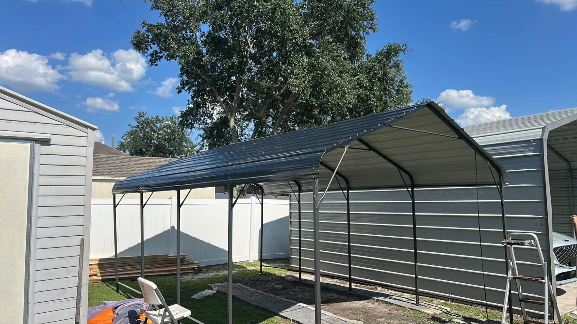 AirWire 10x15 FT Metal Carport Canopy with Reinforced Base | Heavy Duty Car port, Outdoor Galvanized Steel Garage Shelter for Boat and Truck customer photo 1