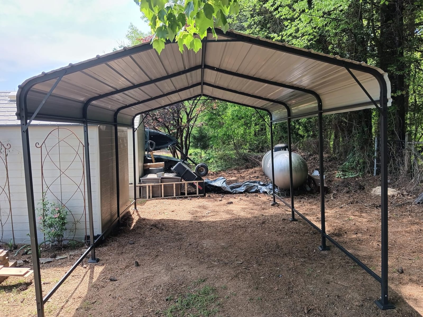 AirWire 10x15 FT Metal Carport Canopy with Reinforced Base | Heavy Duty Car port, Outdoor Galvanized Steel Garage Shelter for Boat and Truck customer photo 2