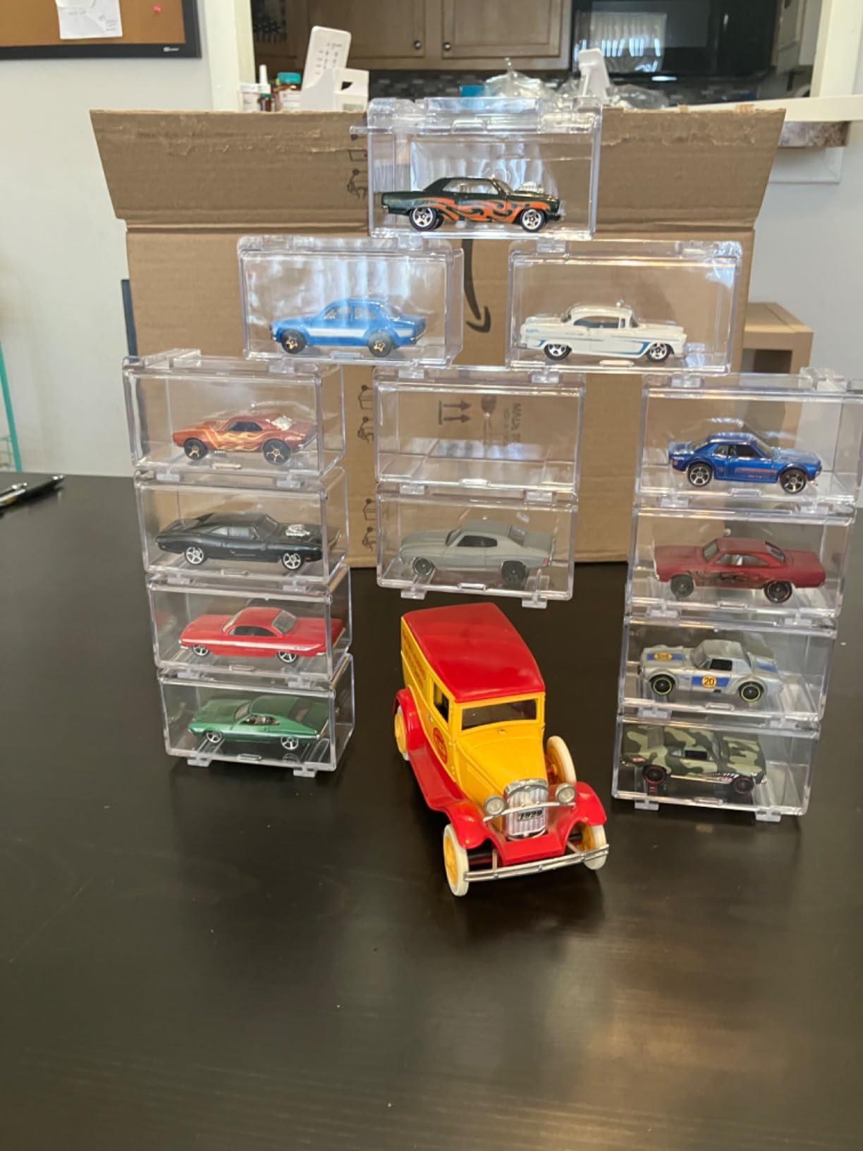 Display Case for Hot Wheels, 16-Pack Clear 1/64 Car Storage Cases | 16-Pack Clear Toy Car Storage Cases for Hot Wheels & Matchbox, Stackable 1/64 Diecast Displays, Cases Only, Birthday Gift customer photo 1