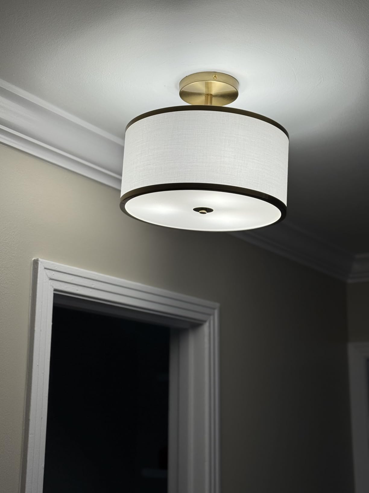 CALOKES Semi Flush Mount Ceiling Light, 11.8