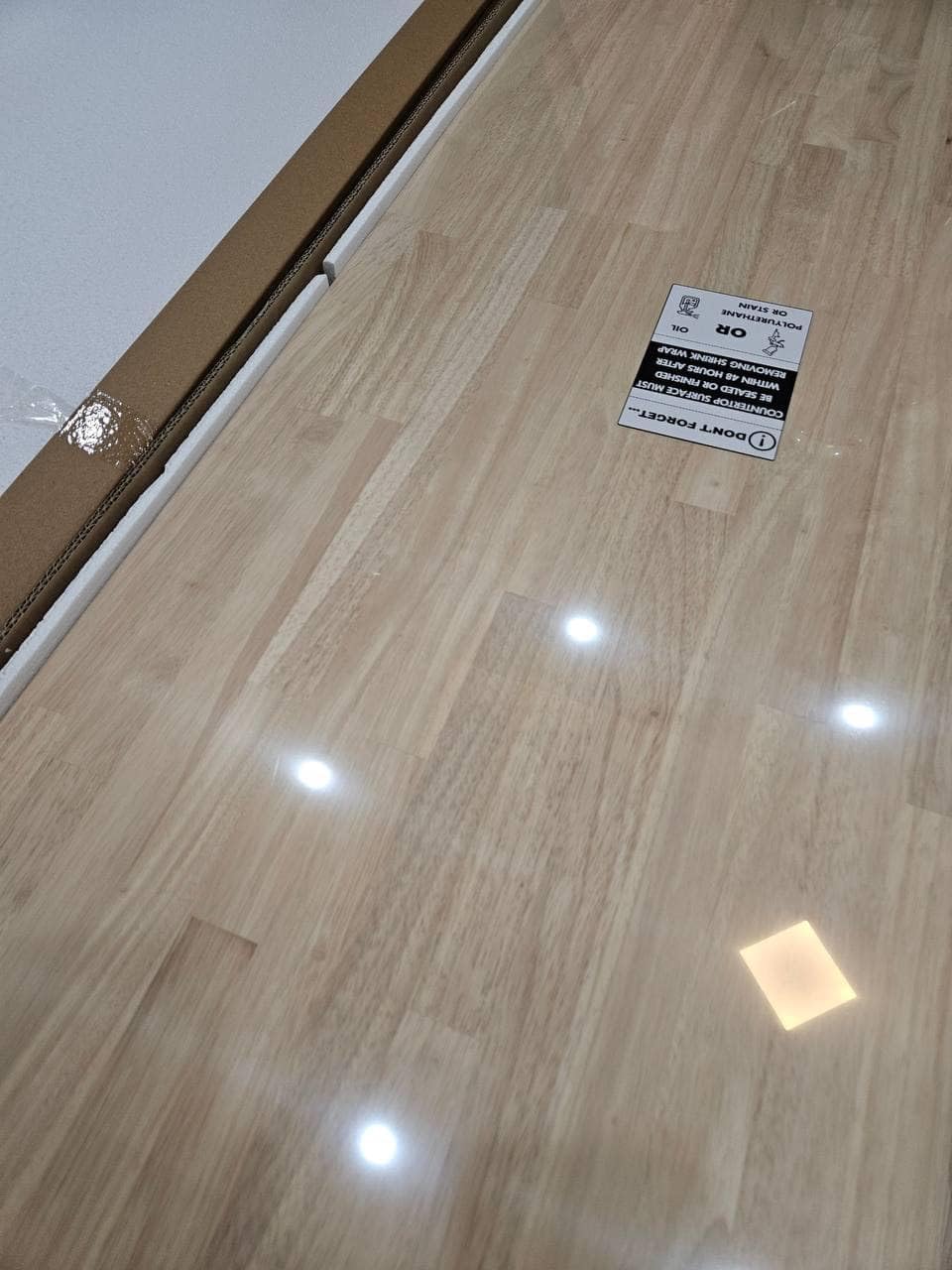 Howizz Butcher Block Countertop 60 x 30 x 1.5 Inches - Unfinished Hevea Solid Wood Table Top, Wood Countertop for DIY for Desk Top, Workbench Top, Kitchen Countertop customer photo 2
