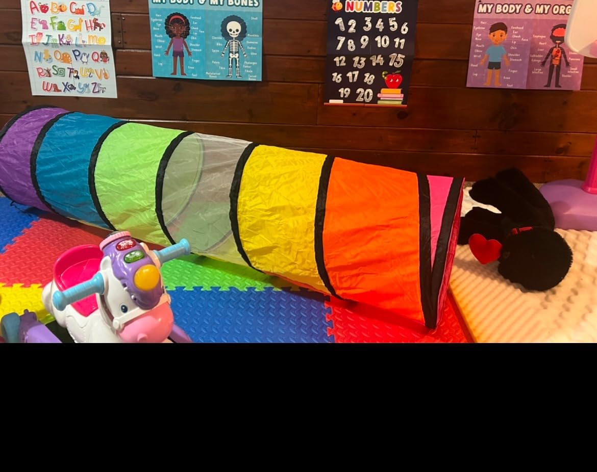 Kids Play Tunnel for Toddlers, Pop Up Crawl Through Tunnel Play Tent for Baby Infant Children or Pet, Indoor & Outdoor Toys for Boy and Girl Backyard Playset customer photo 1