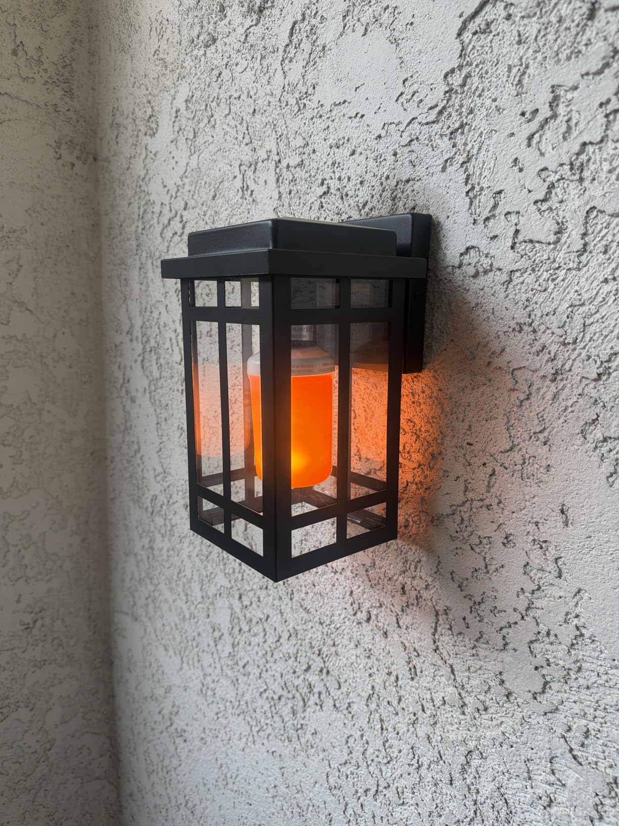 9.76'' Outdoor Wall Light Fixtures 2 Packs, Porch Lights Lantern | Waterproof Exterior Modern Brown Wall Mount Lighting, Anti-Rust E26 Outside Scones for House Front Door Garage, 2 Packs customer photo 1