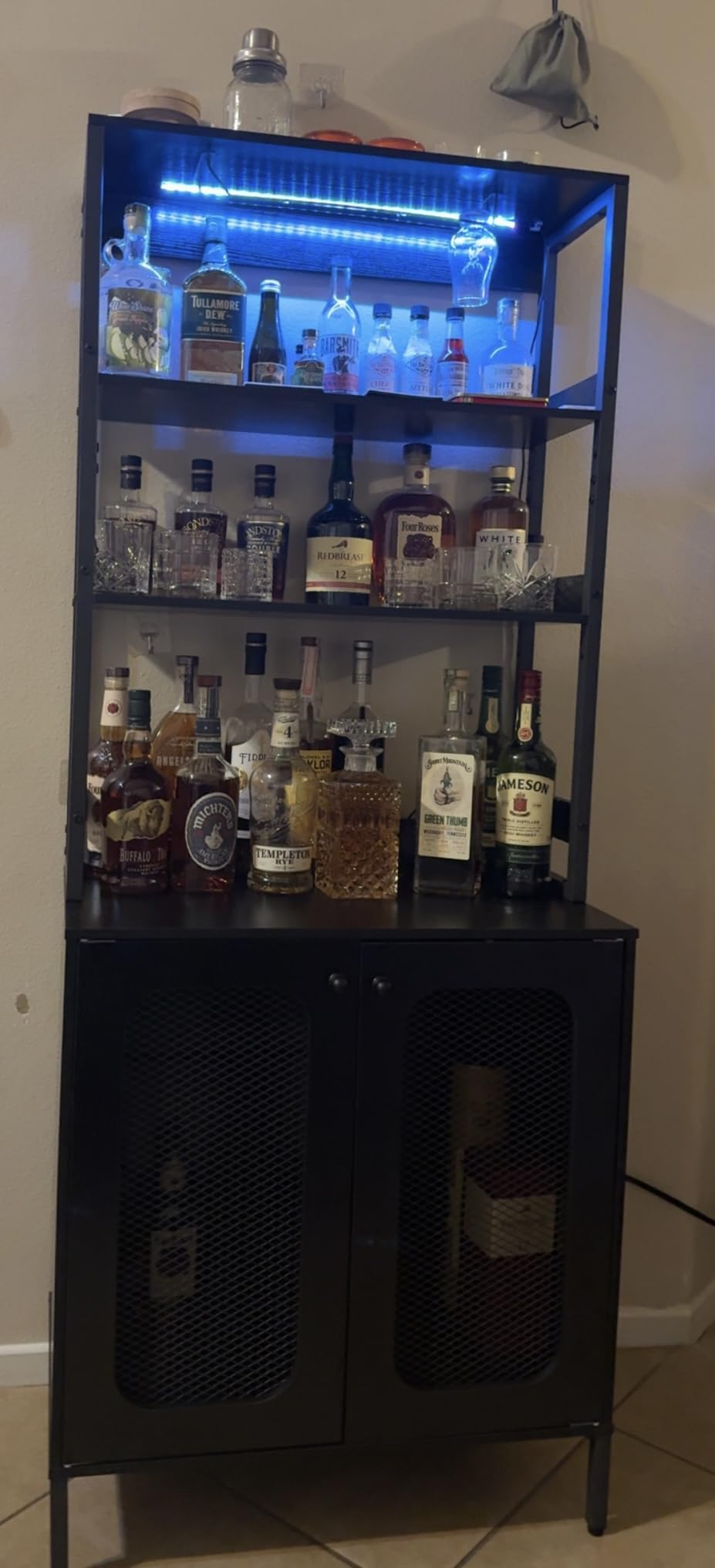 Aheaplus Bar Cabinet with Power Outlets, 67