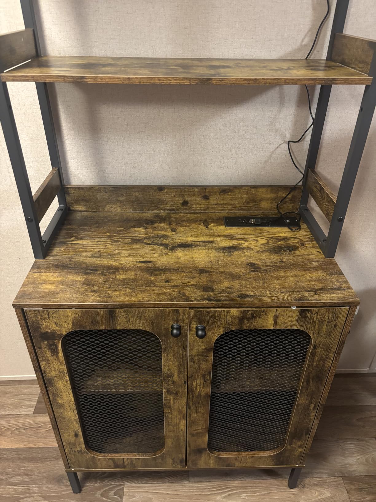 Aheaplus Bar Cabinet with Power Outlets, 67