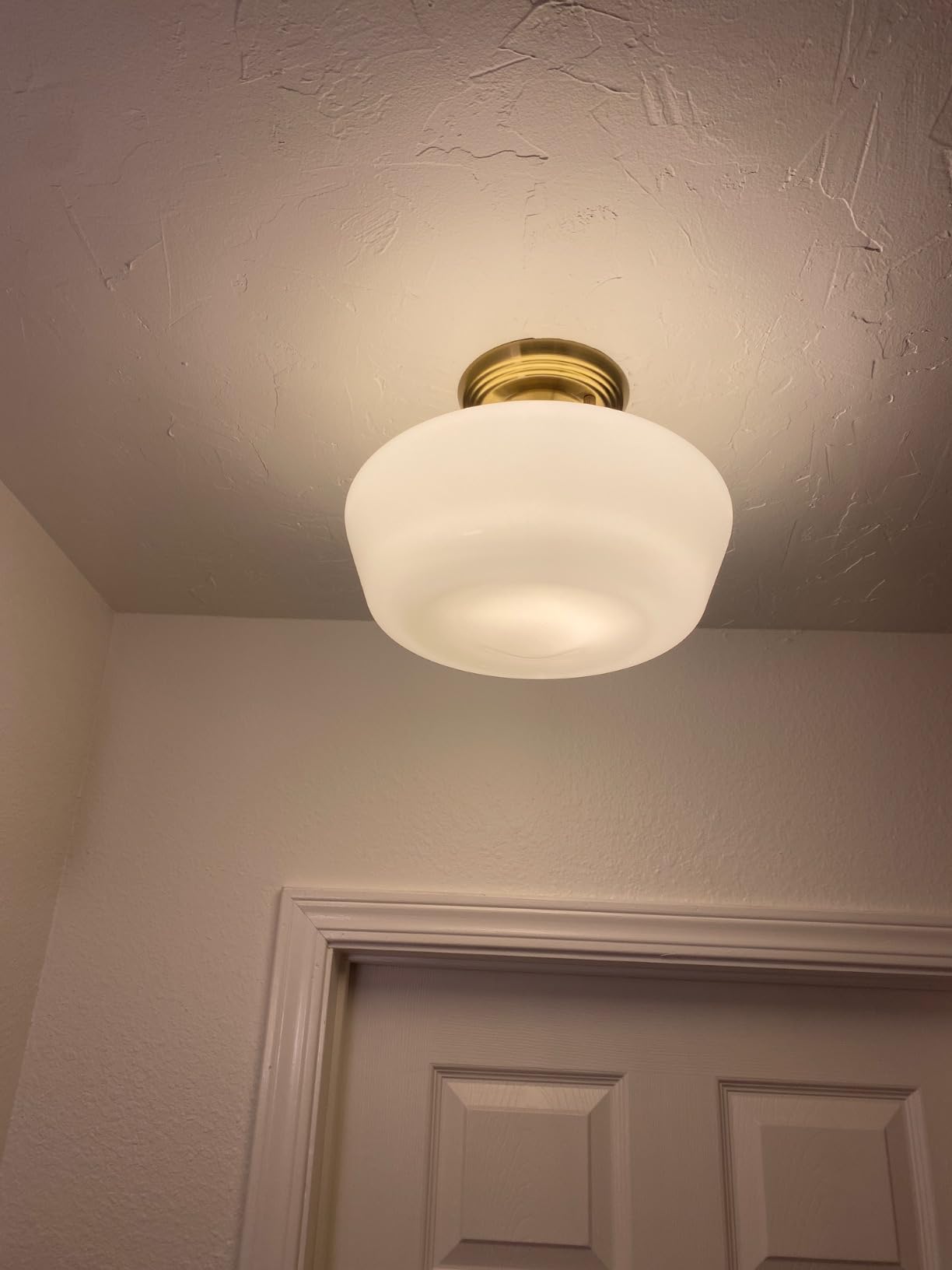 Schoolhouse Style Semi Flush Mount Ceiling Light Fixture, 12