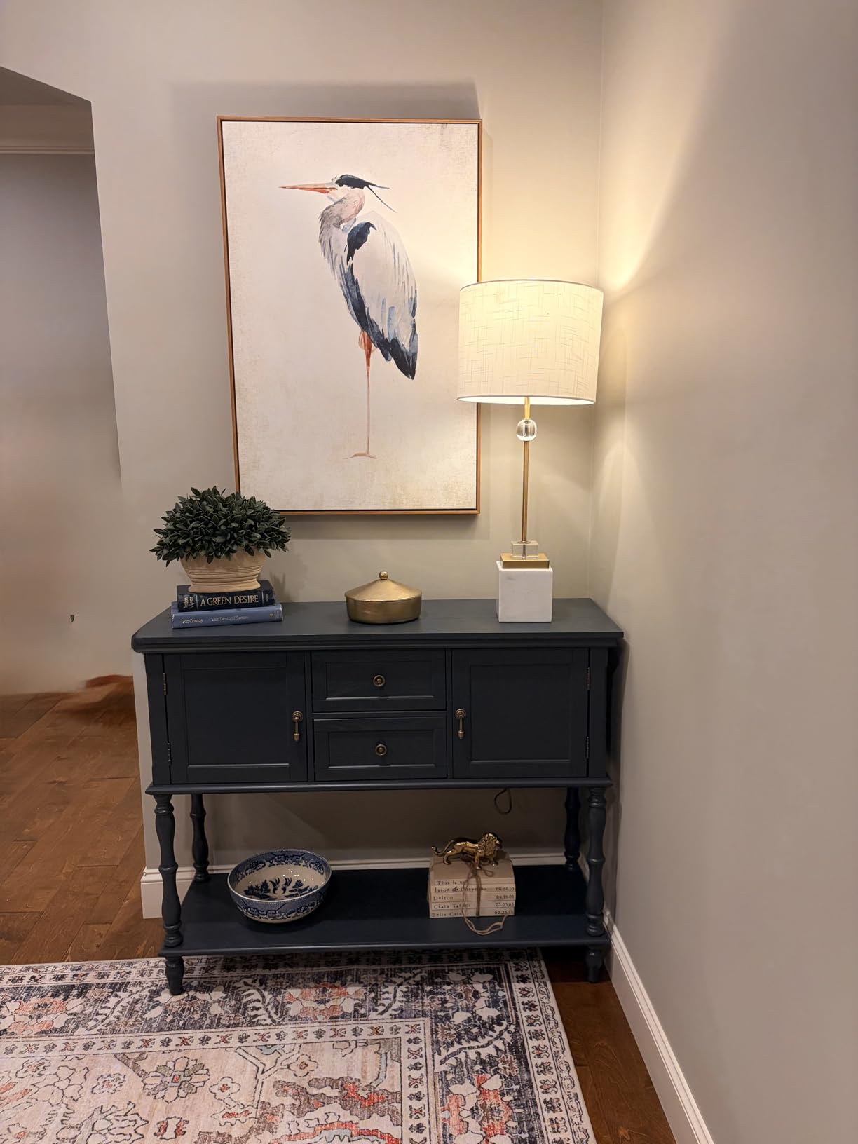 ARTPOWER Console Table with 2 Drawers, Retro Entryway Table with 2 Door customer photo 1