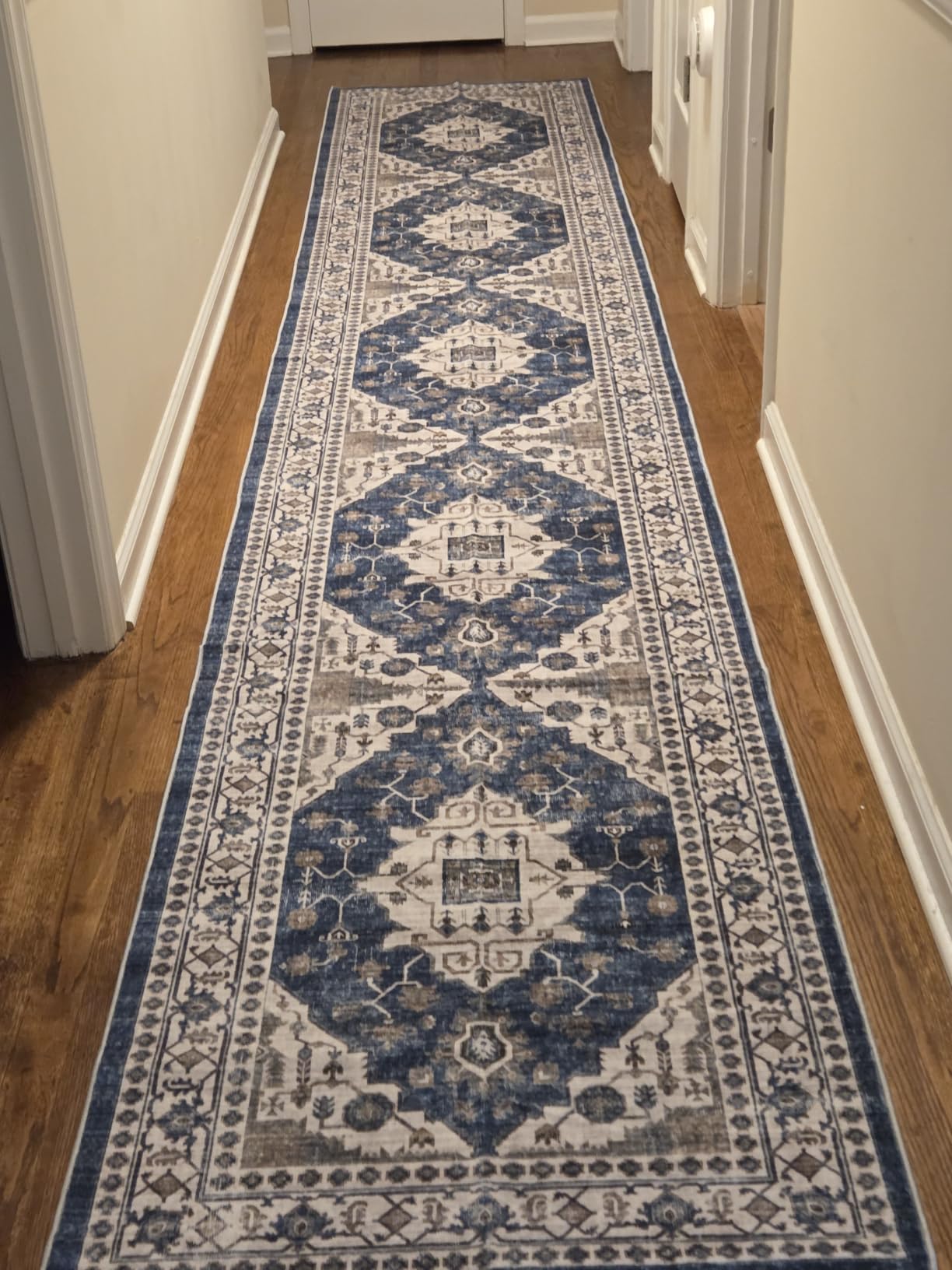 2x6 Hallway Washable Runner Rug : Vintage Soft Kitchen Laundry Runner with Non Slip Backing Farmhouse Entryway Living Room Floor Mat Stain Resistant Carpet for Bedroom Bathroom Distressed Beside Rug customer photo 2