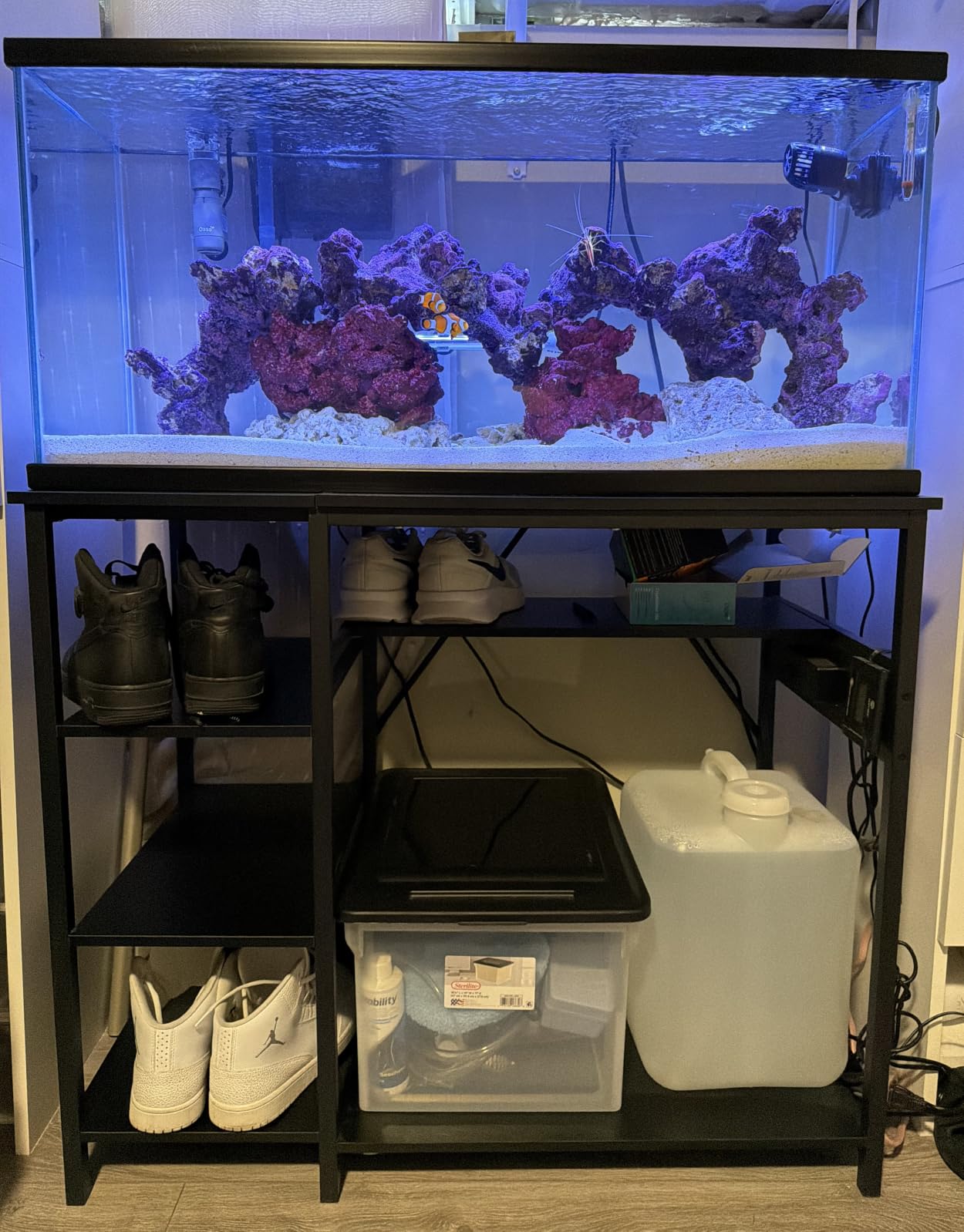 Keelian 55-75 Gallon Fish Tank Stand With Power Outlets for Aquarium Stand | 6 Sturdy Leg, 1200 LBS Capacity, Heavy Duty, Cabinet for Fish Tank Accessories Storage, Metal Frame customer photo 1