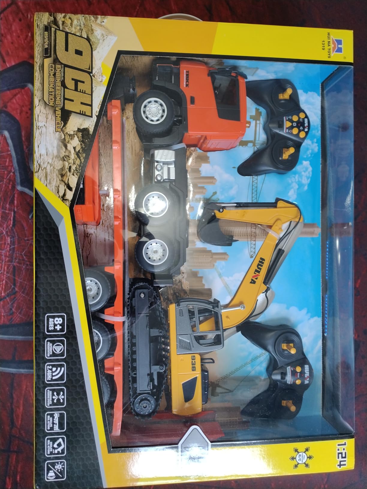 Fistone RC Semi Truck & Excavator Set, 2.4Ghz Remote Control Toys, 1:24 RC Semi-Trailer Engineering Tractor With Sound and Lights, Construction Vehicles for Boys customer photo 1
