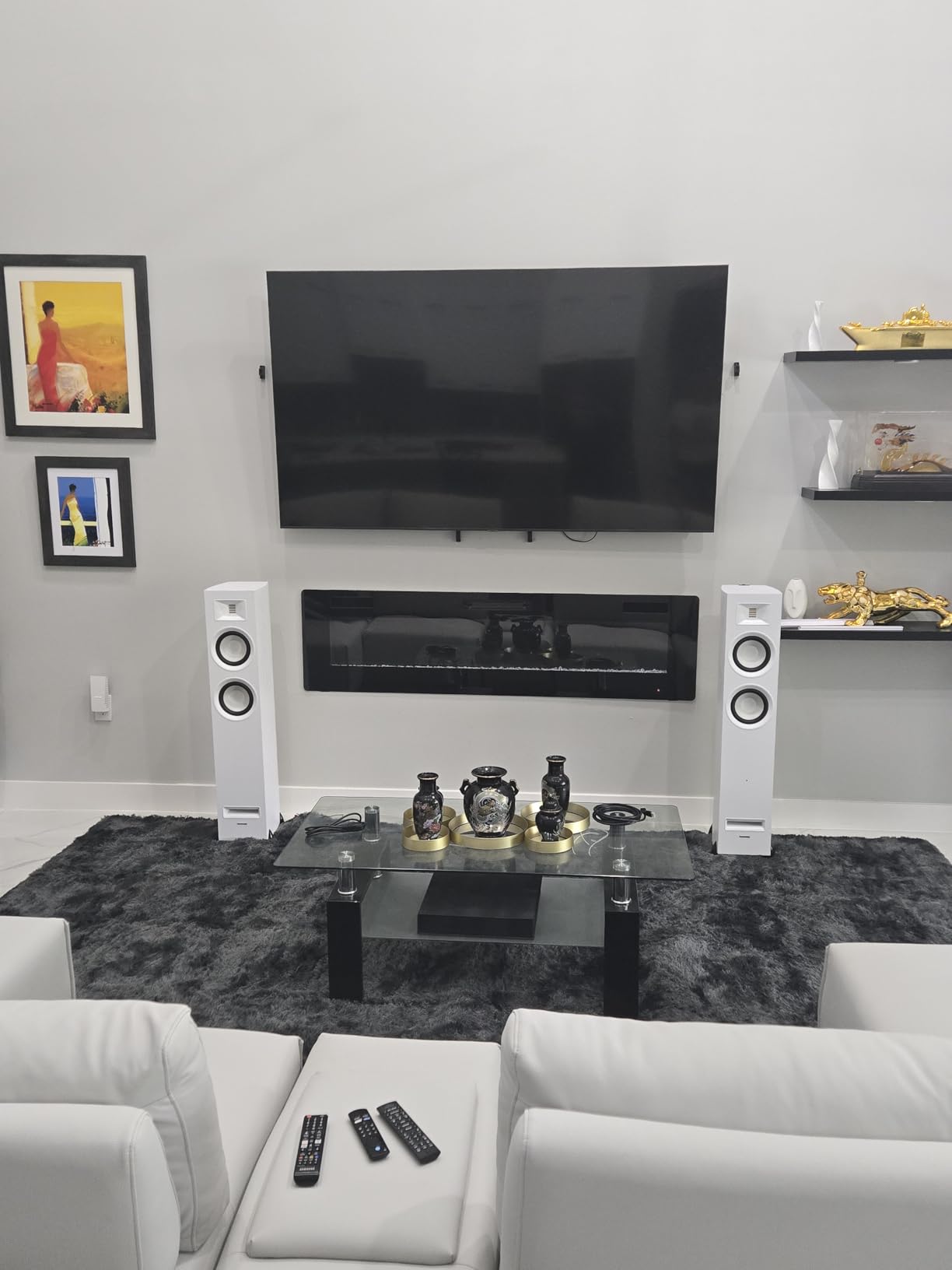 Ri91 Reference Stereo Powered Floorstanding Tower Speakers with High Performance AMT Tweeters, 2x6.5 Drivers, 150W Amplifier for Turntable, TV, PC - HDMI, Bluetooth, RCA & Sub Out (Black Ash) customer photo 1
