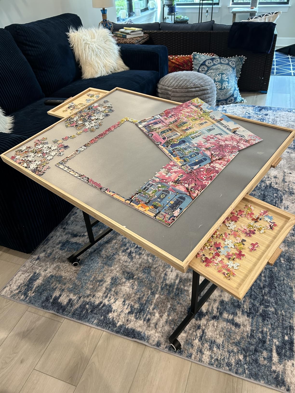BuilderButler Puzzle Table 1500 Pieces with Wheels, Drawers & Cover, 33.58