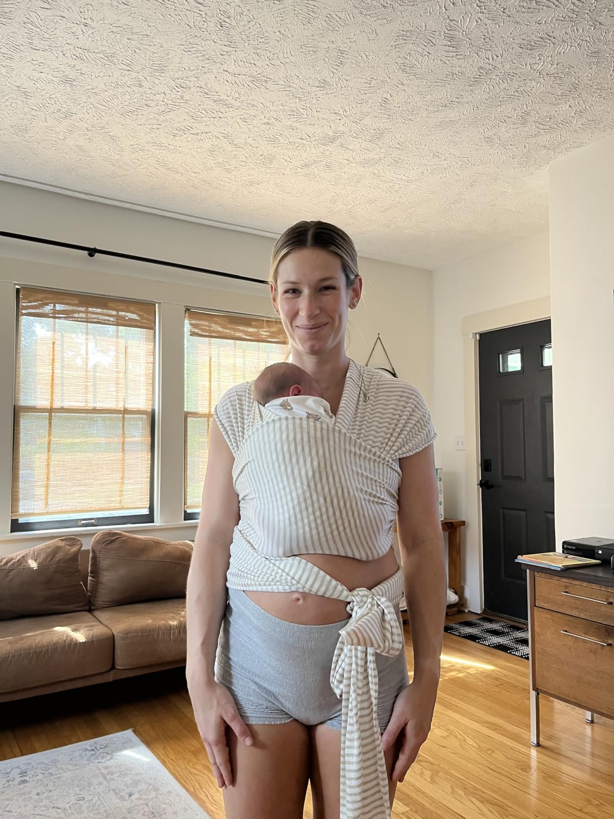 Solly Baby Wrap, Buttery-Soft Baby Carrier Newborn to Toddler 8-25 Lbs., Lightweight & Hands-Free Infant Sling Wrap, Breathable Summer Carrier, Baby Wearing & Postpartum Essential, New Mom Gift, Spelt customer photo 2