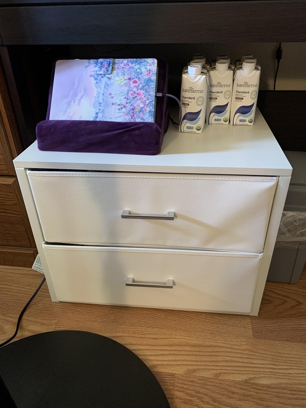 BOLUO Stackable Storage Drawers Closet Organizers and Storage Bins Fabric White 2 Drawer Dresser for Bedroom Office Modern customer photo 2