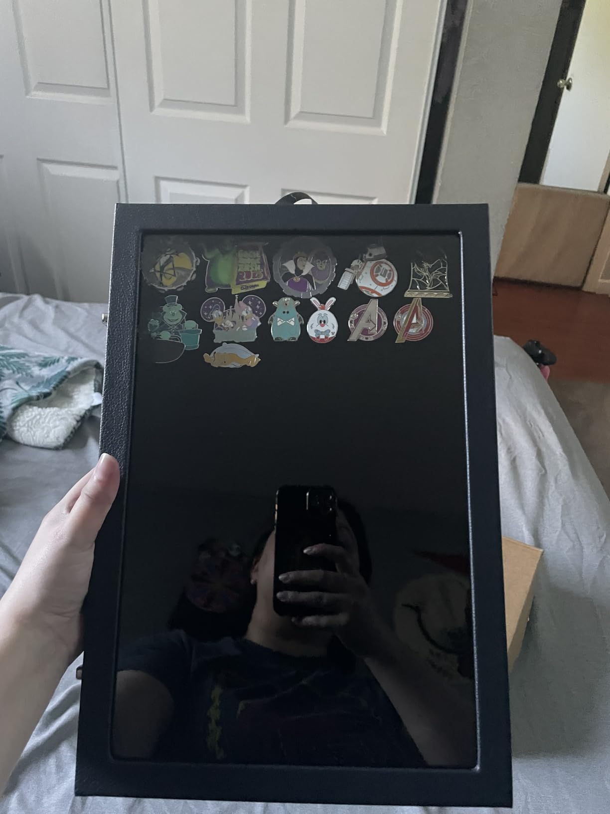 Enamel Pin Display Case, 14 X 9 inches Shadow Box Pin Holder with Glass customer photo 2