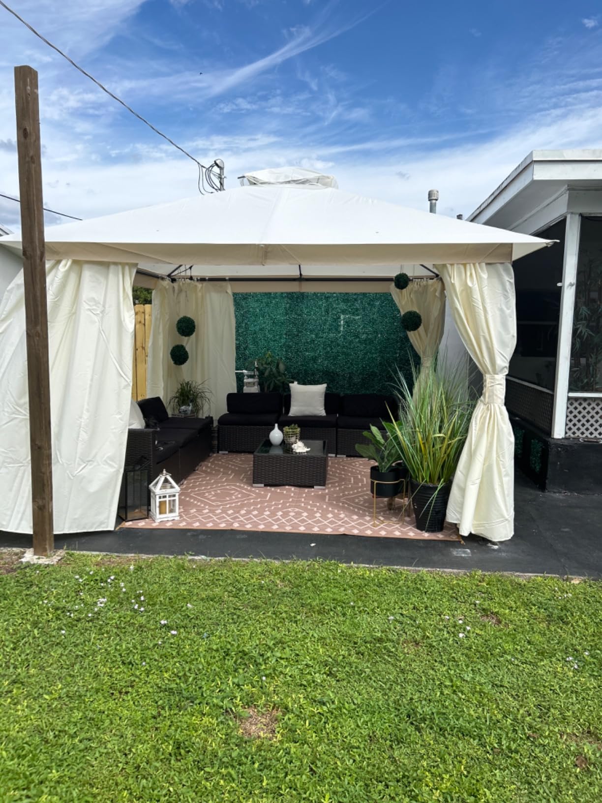 LAUSAINT HOME Gazebo Replacement Canopy Top 10'x10', Removable Vented Double Top Cover, UV-Protected, 100% Polyester, for Backyard, Garden, Lawn, Gray customer photo 1
