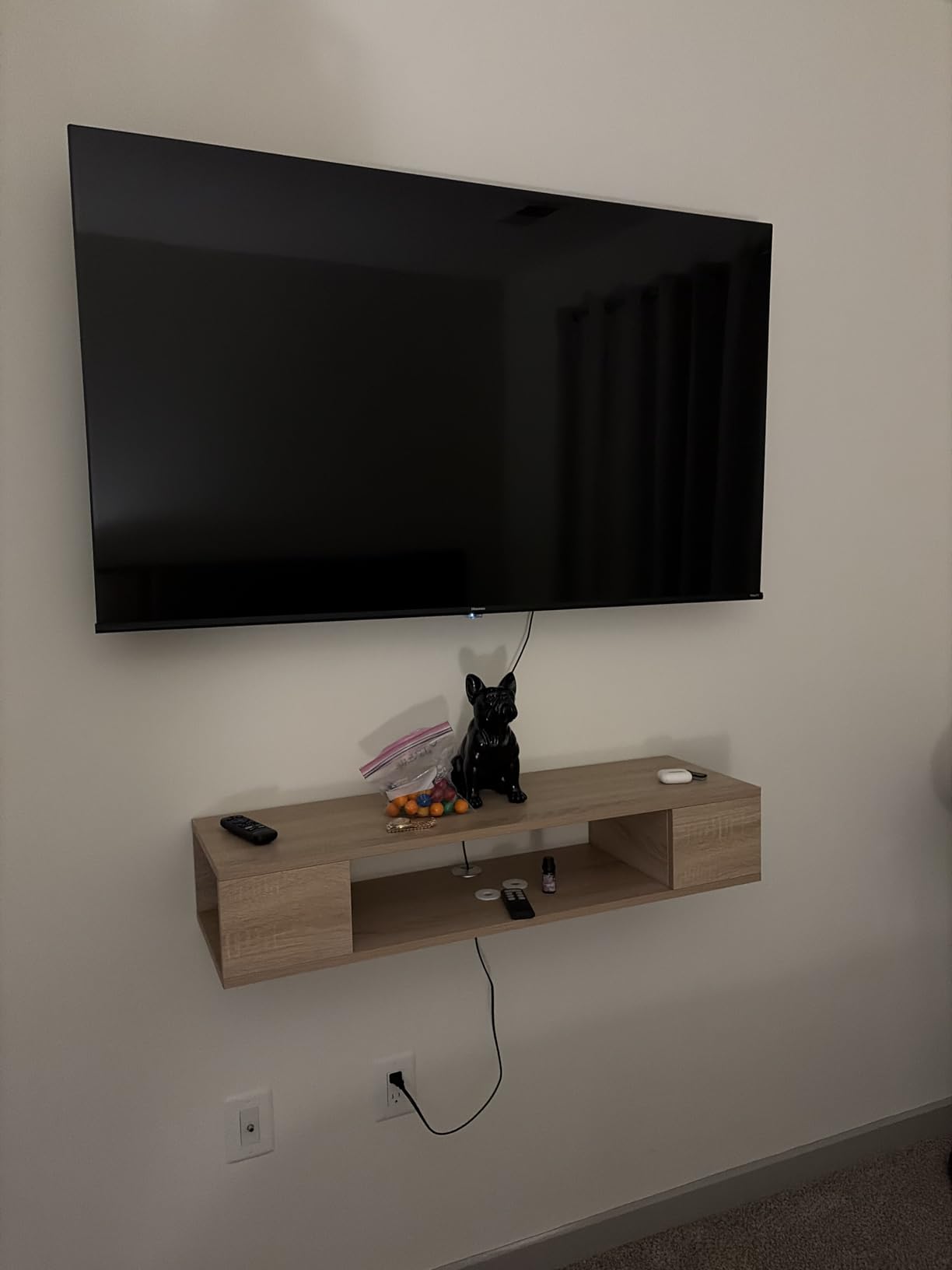 GHC Floating TV Stand, Wall Mounted Entertainment Center and Cabinet Shelf, TV Console with Storage for TVs up to 55