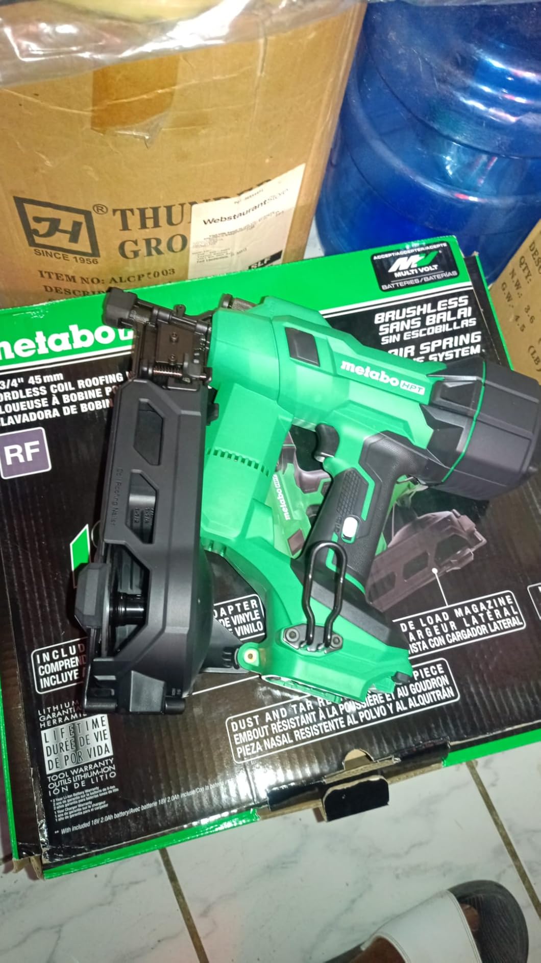 Metabo HPT Roofing Nailer, 18V MultiVolt Brushless, Coil Kit, NV1845DA | Cordless Power Tool, 2.0Ah Lithium Ion Battery Included, Drives 7/8