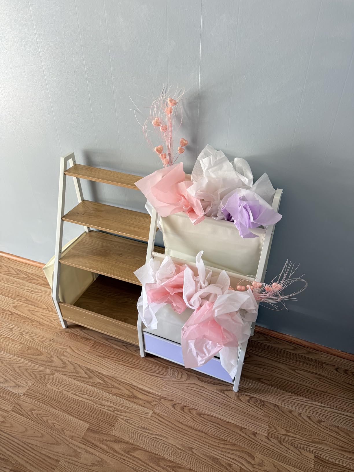 HAVLOTII Kids Bookshelf and Toy Storage - Toddler Baby Bookcase for Nursery | Book Shelf for Kids Rooms, Montessori Toy Organizer, Burlywood customer photo 2