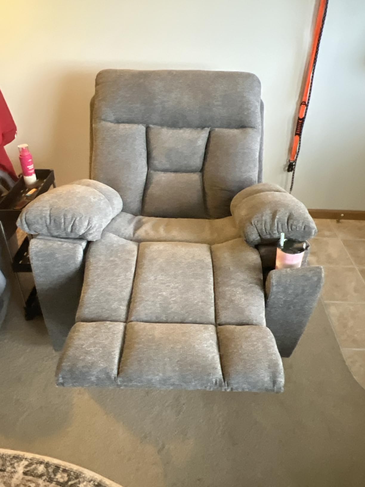 CANMOV Large Power Lift Recliner Chair with Massage and Heat for Elderly Big and Tall People, Overstuffed Wide Recliners with 2 Cup Holders, Side Pocket and USB Port, Grey customer photo 1