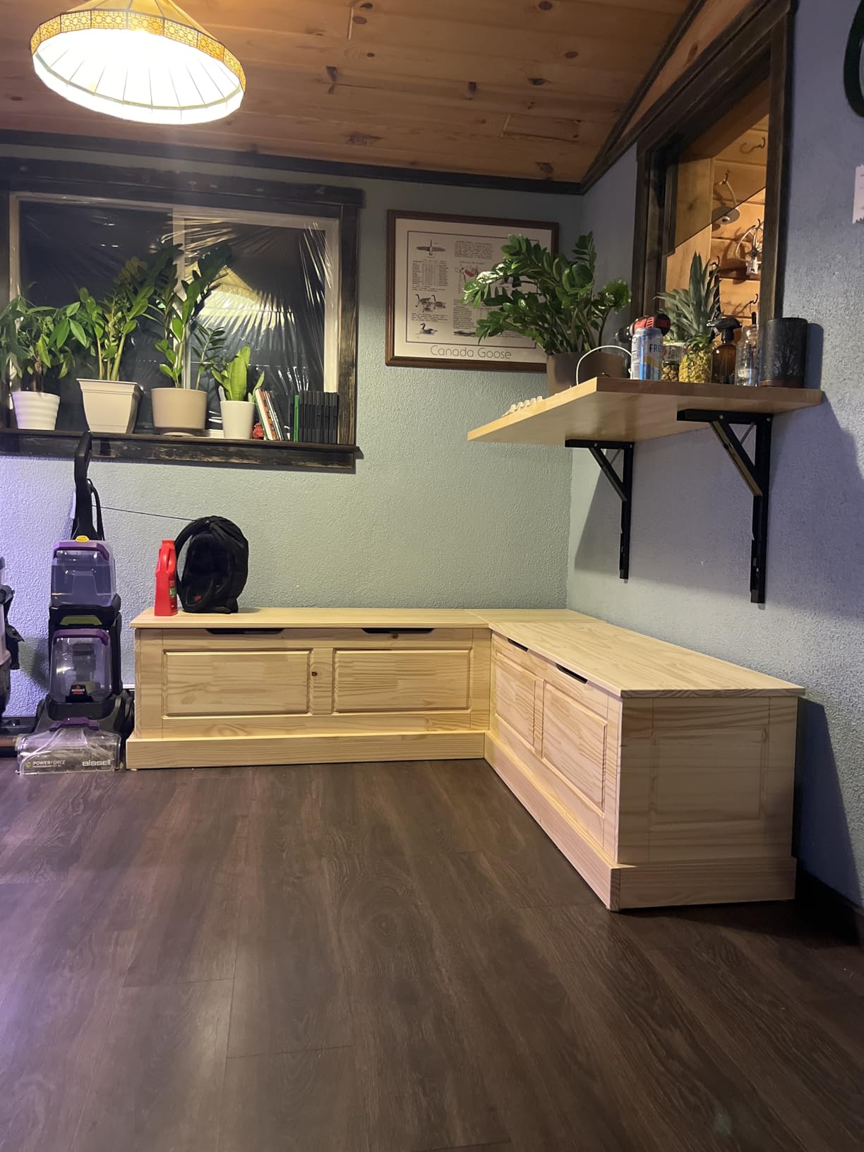 Linon Harris Black and Walnut Backless Kitchen Dining Nook with Hidden Storage Bench Space customer photo 1
