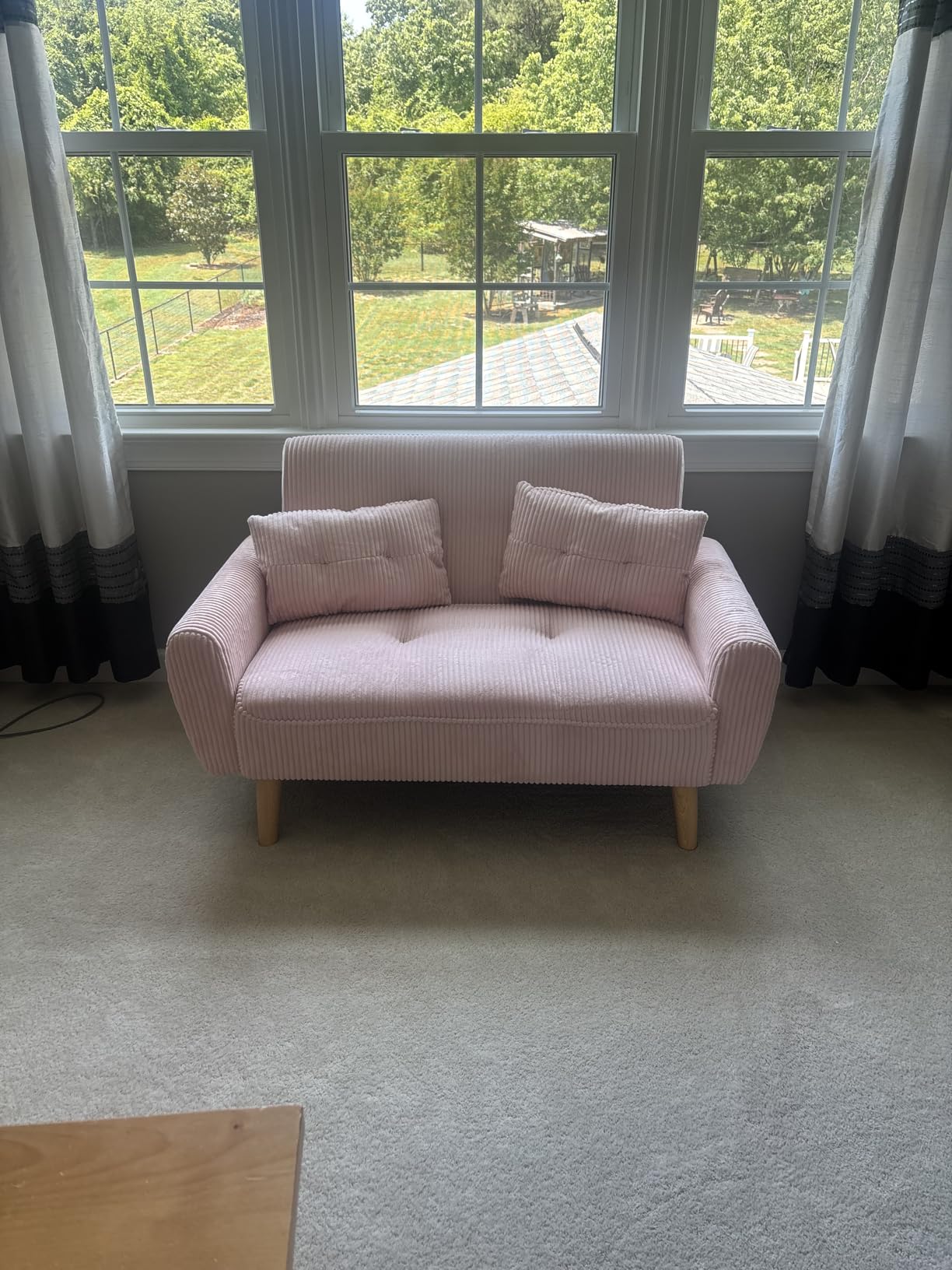 Shintenchi 48'' Loveseat Sofa, Mid-Century Modern Upholstered Couch Deep Seat with 2 Pillows, 10