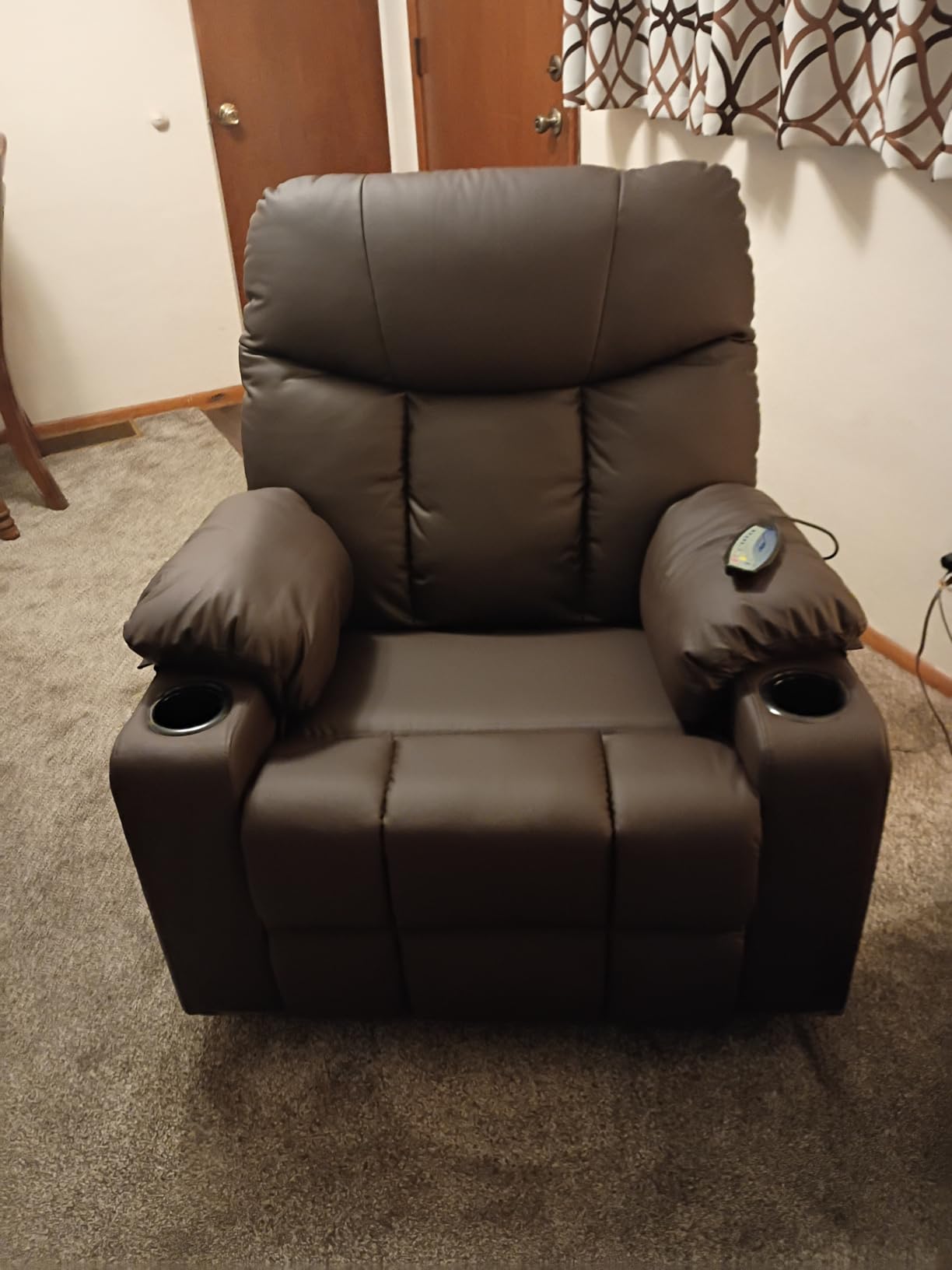 Bonzy Home Oversized Swivel Rocker Recliner, Rocking Recliner Chair, Black | Heated and Massage, 40