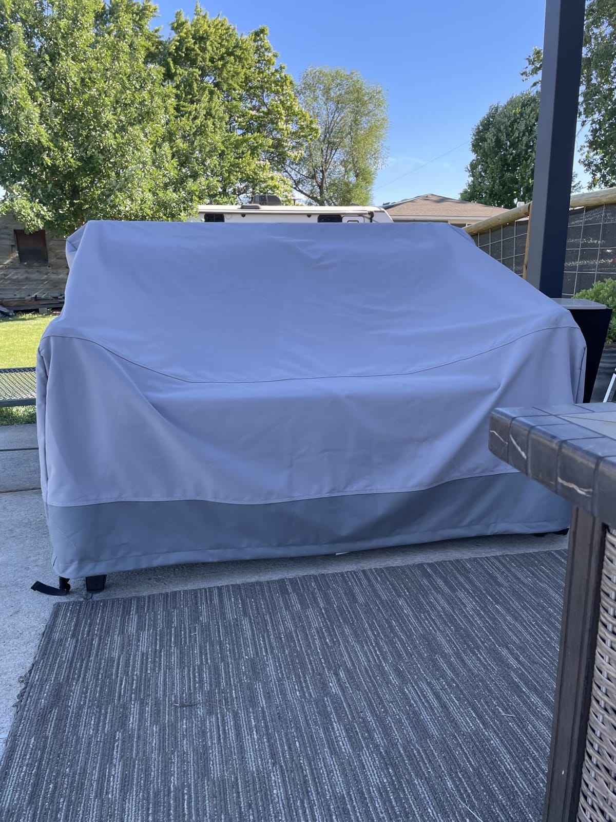 GORILLA GRIP Waterproof Outdoor Patio Sofa Cover, 3 Seater 80 Inch | Heavy Duty 600D Furniture Covers for Winter, Keeps Cushions Dry, Protects from Sun, Snow, Rain, Windproof, UV Coated customer photo 1
