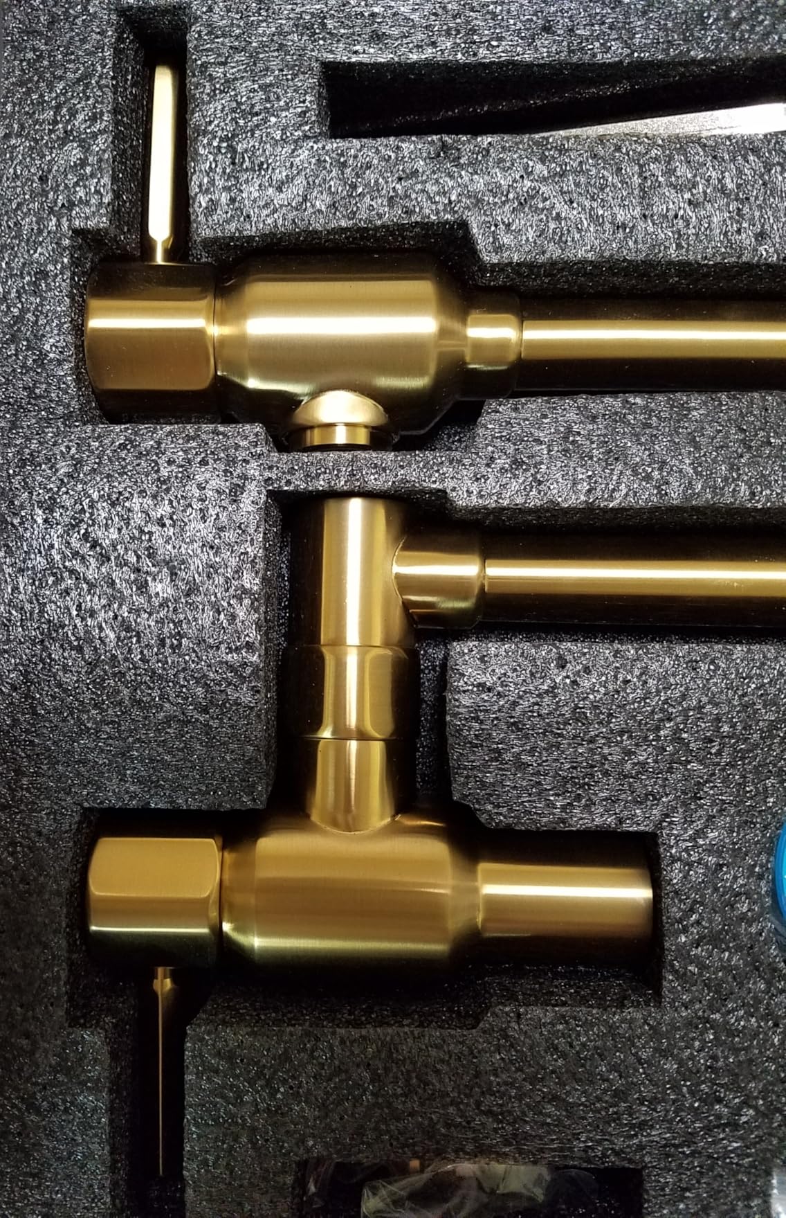 Pot Filler Faucet, Wall Mount Pot Filler for Kitchen Sink, Solid Brass Heavy Duty Folding Stove Faucet 2 Handles with Double Joint Swing Arms, Brushed Gold customer photo 1