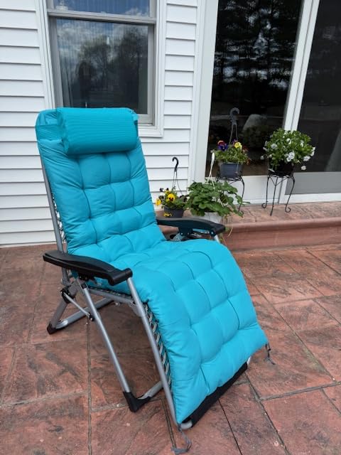 Suteck Oversized Zero Gravity Chair, 33In XXL Outdoor Recliner Chair w/Removable Cushion&Headrest, Camping Lounge Chair w/Upgraded Lock&Footrest, Reclining Patio Chairs for Indoor Outdoor,500LBS customer photo 1