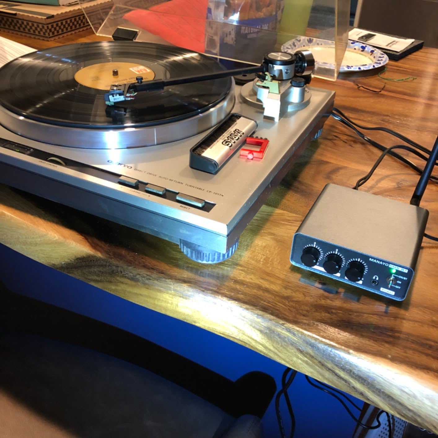 PM5BT Qualcomm Bluetooth Transmitter Phono Preamp for Turntables | Bluetooth transmitter phono preamplifier connects MM turntables to wireless speakers and headphones with EQ controls customer photo 1